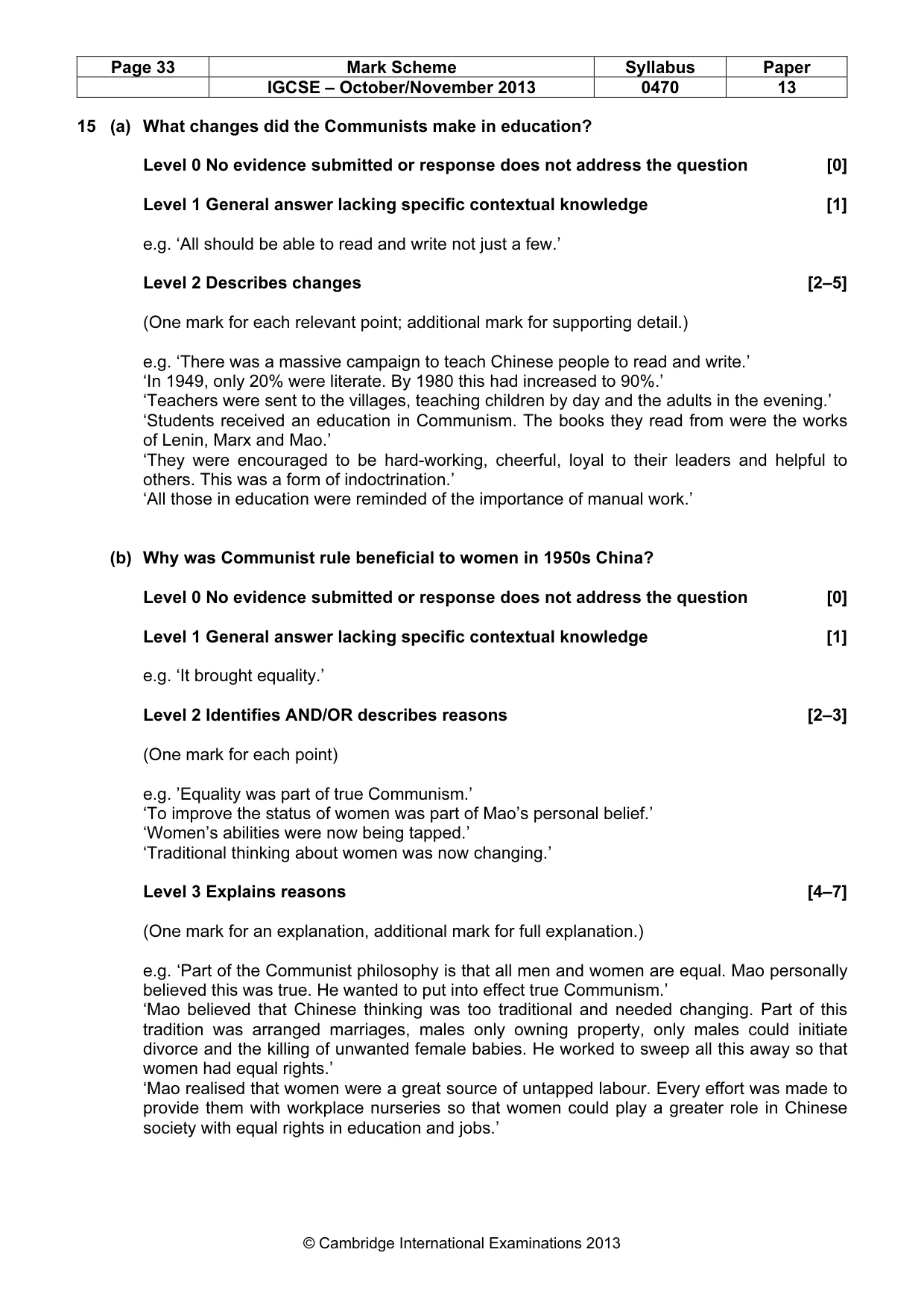 Mark scheme, page 33 of 56