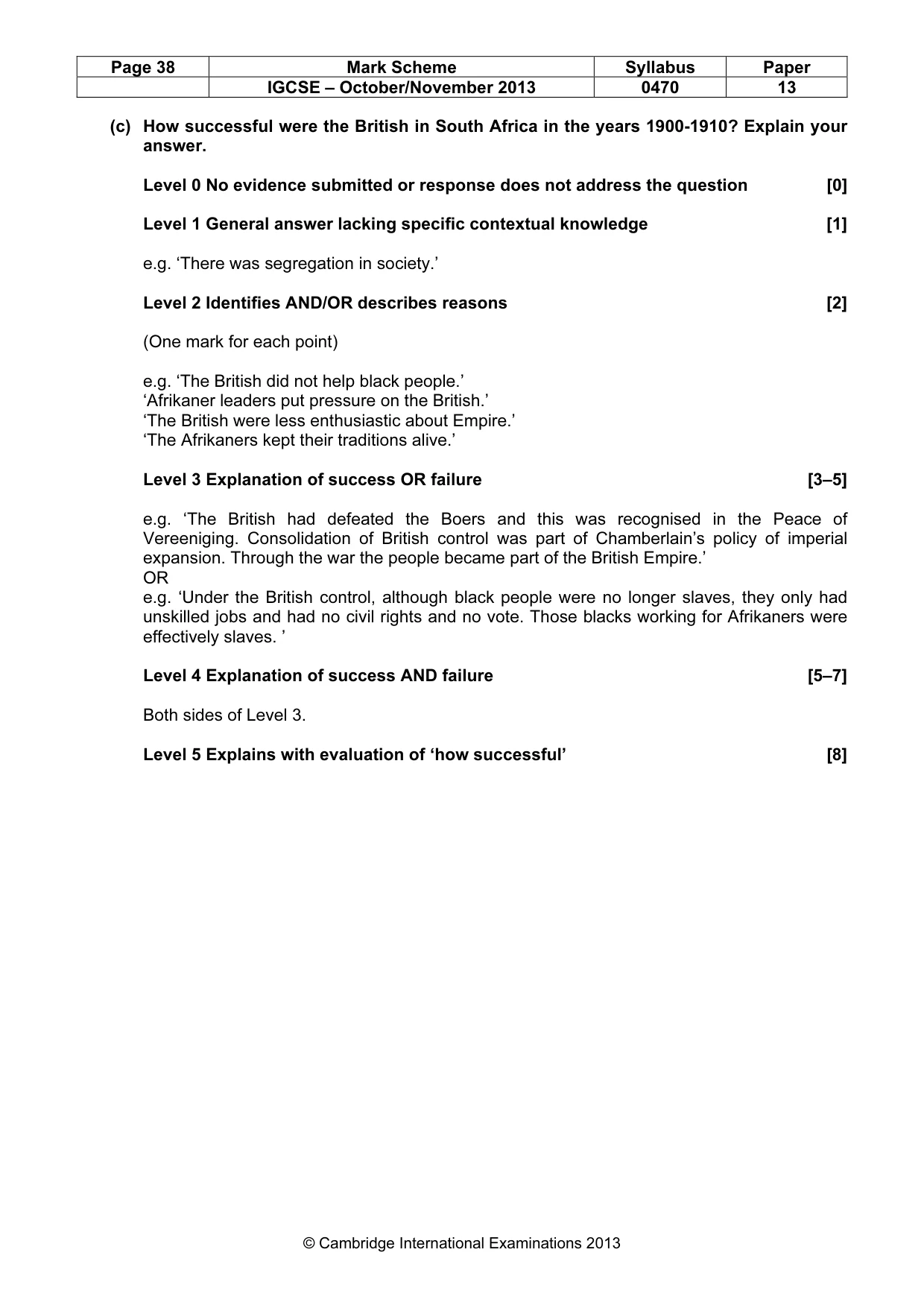 Mark scheme, page 38 of 56