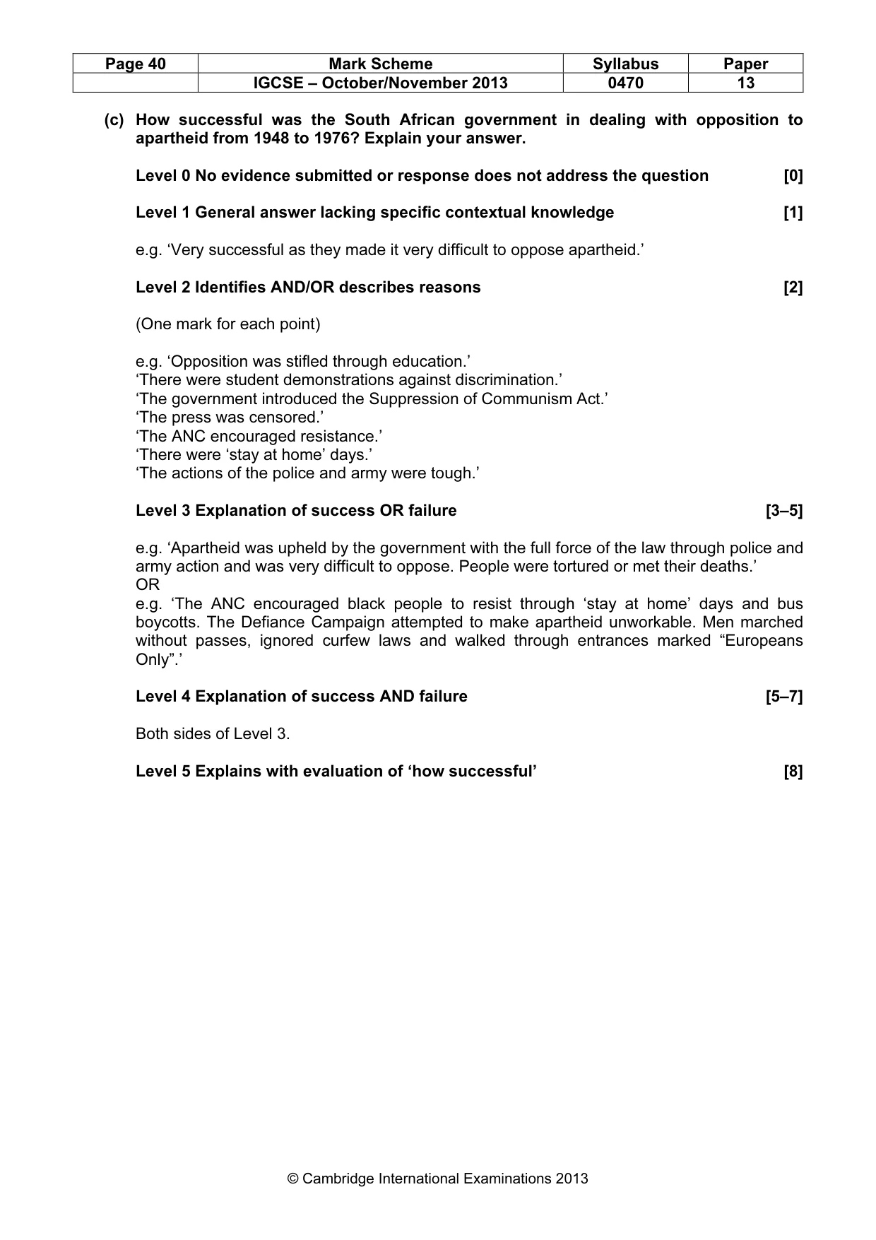 Mark scheme, page 40 of 56