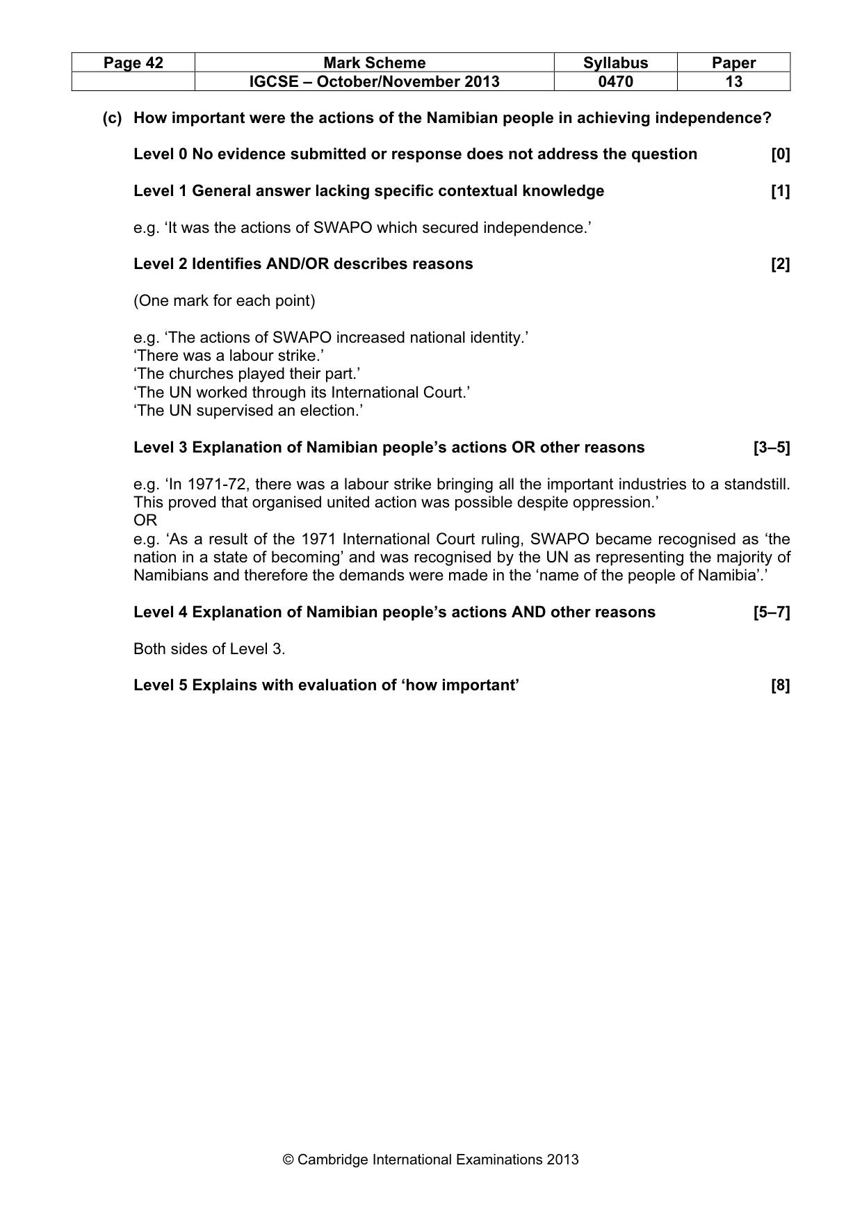 Mark scheme, page 42 of 56