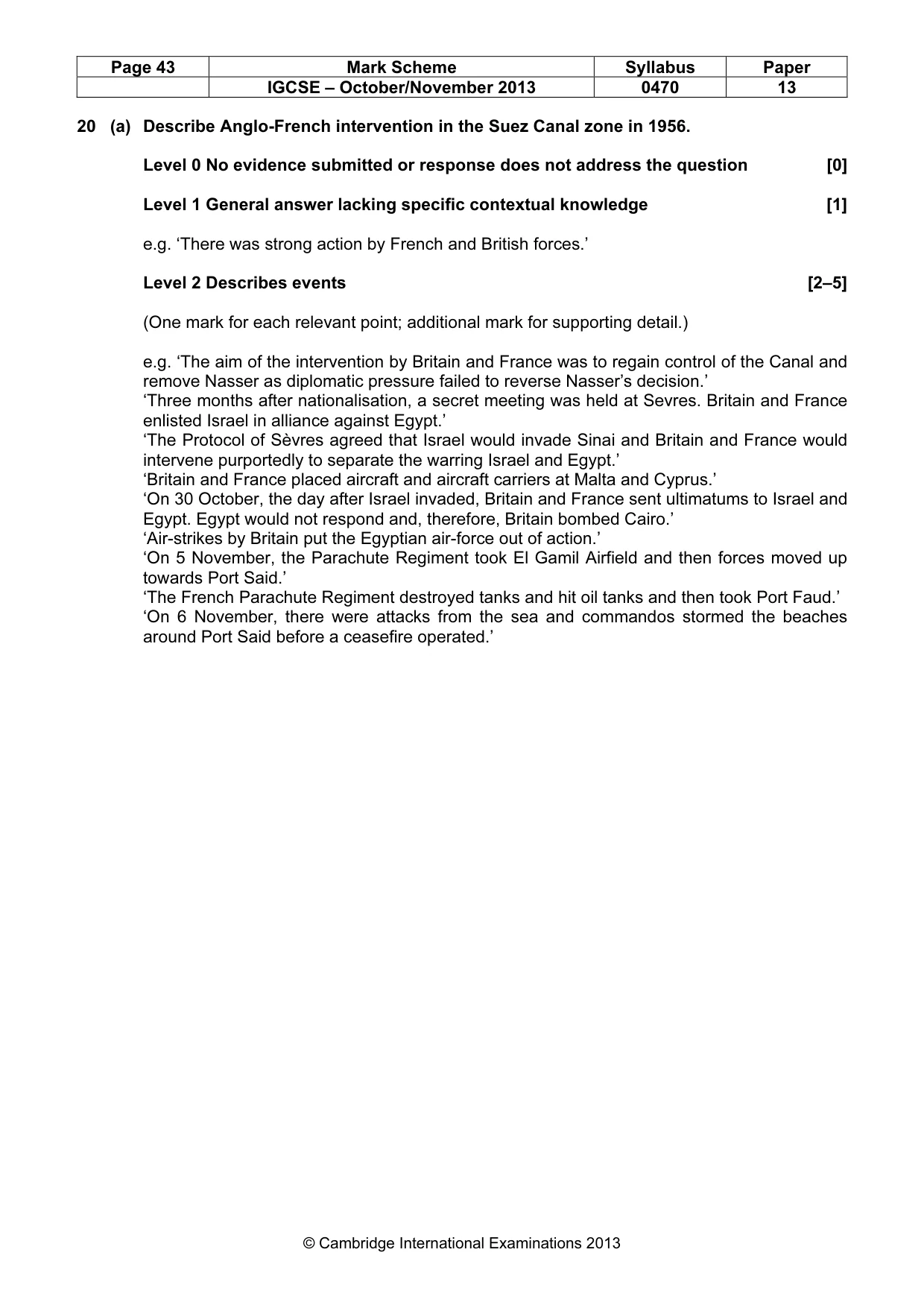 Mark scheme, page 43 of 56