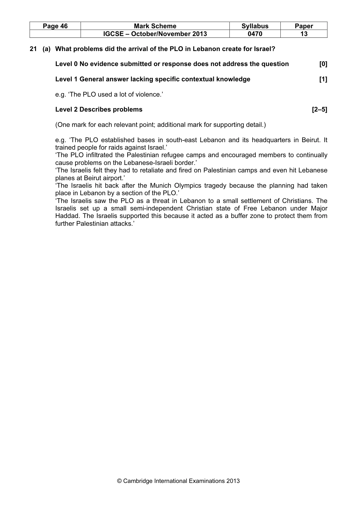 Mark scheme, page 46 of 56