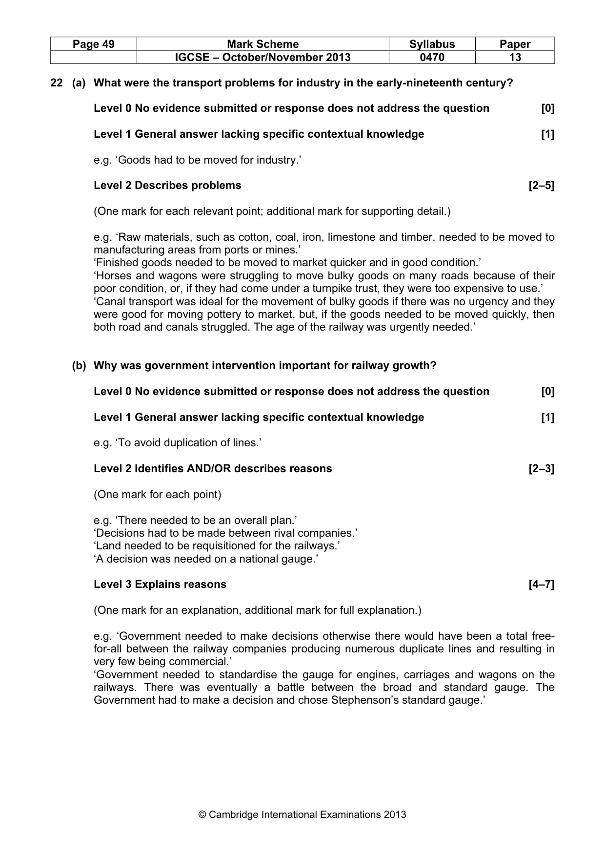 Mark scheme, page 49 of 56