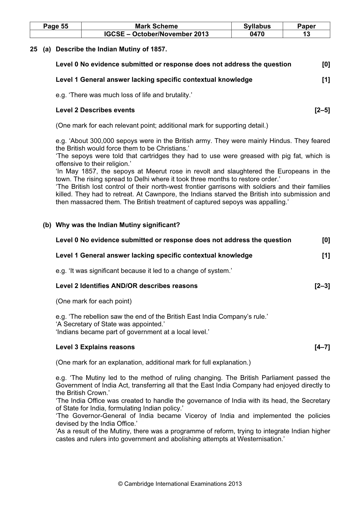 Mark scheme, page 55 of 56