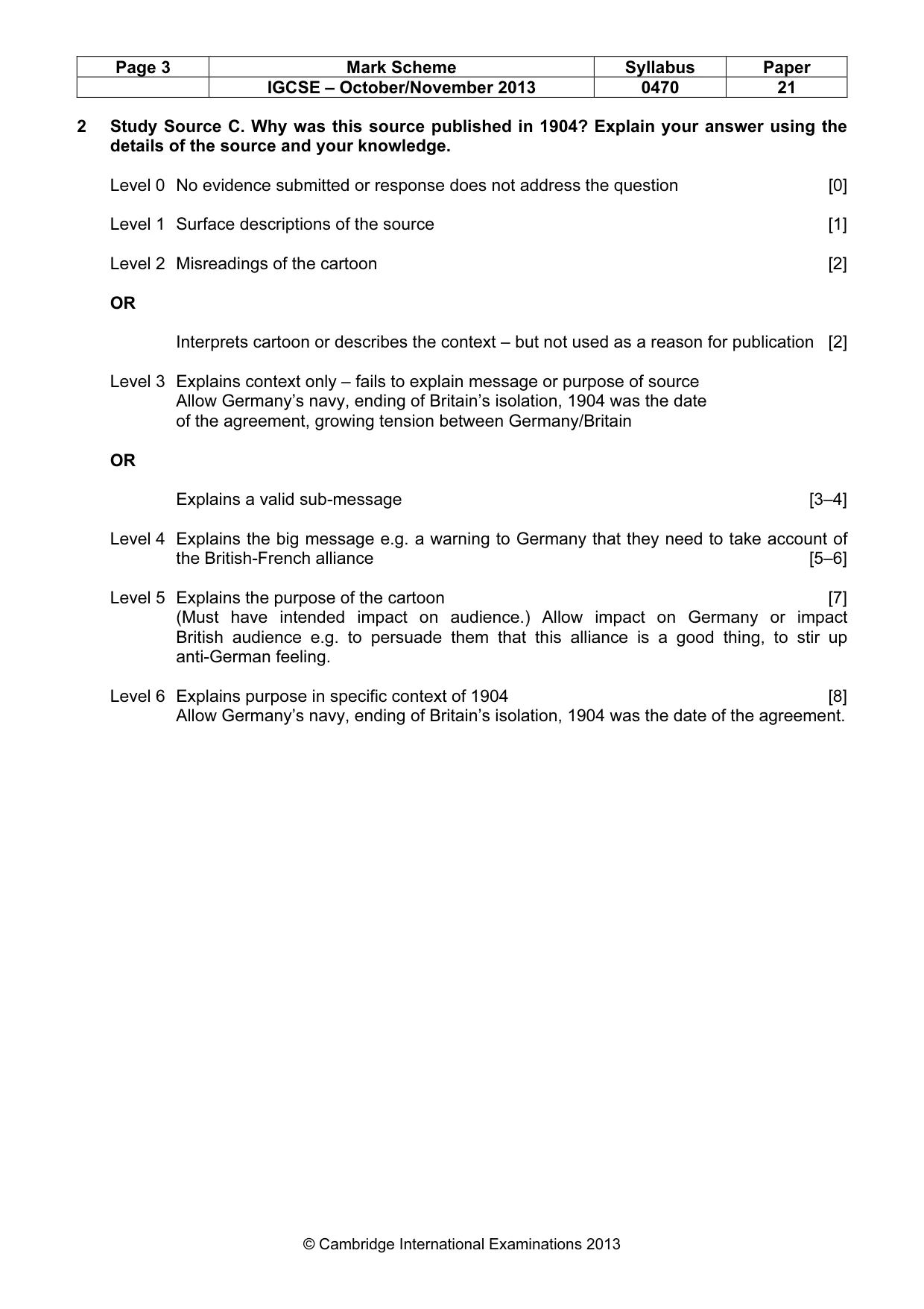 Mark scheme, page 3 of 8