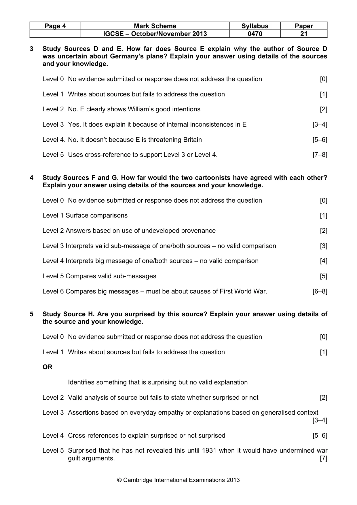 Mark scheme, page 4 of 8