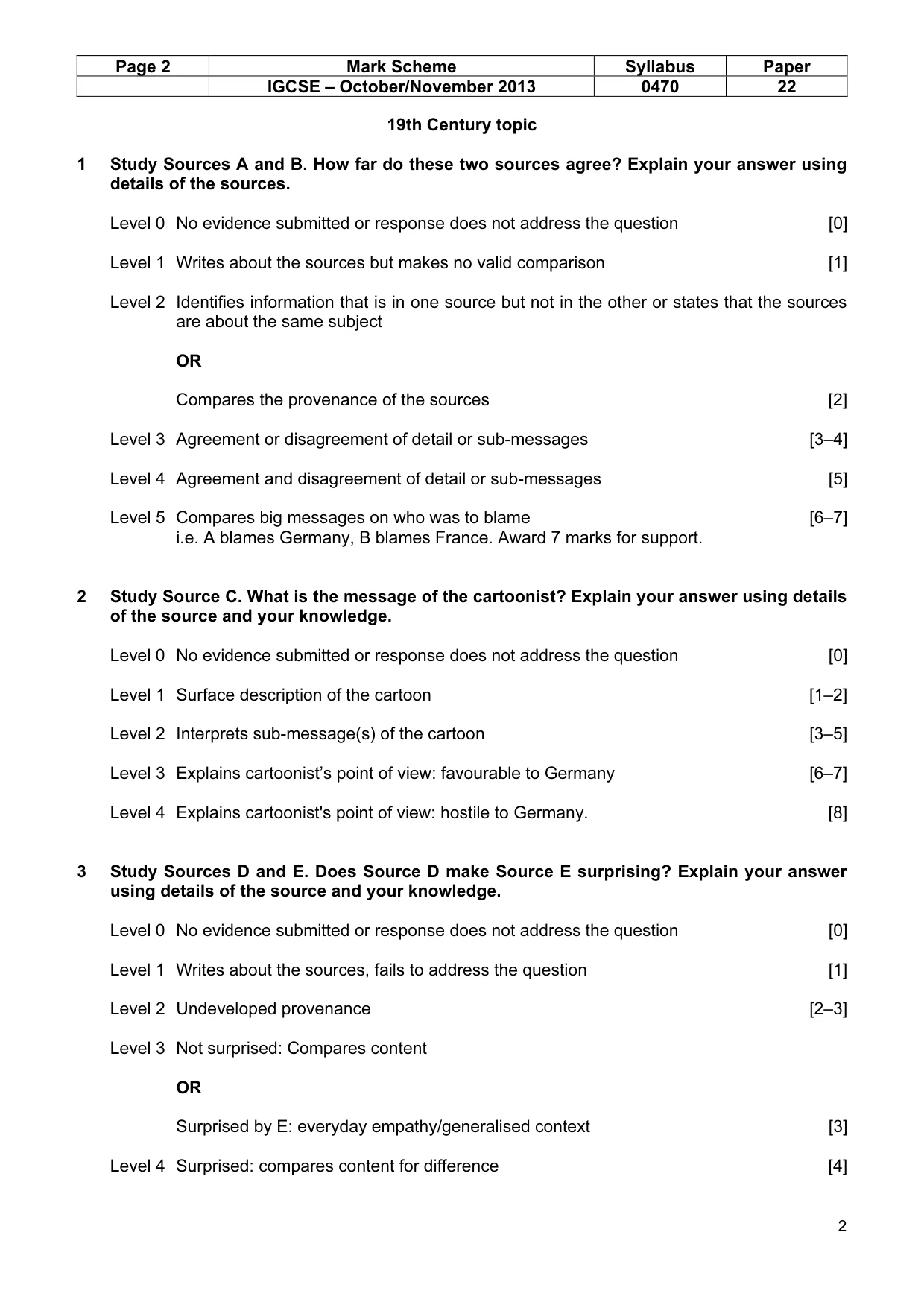 Mark scheme, page 2 of 7