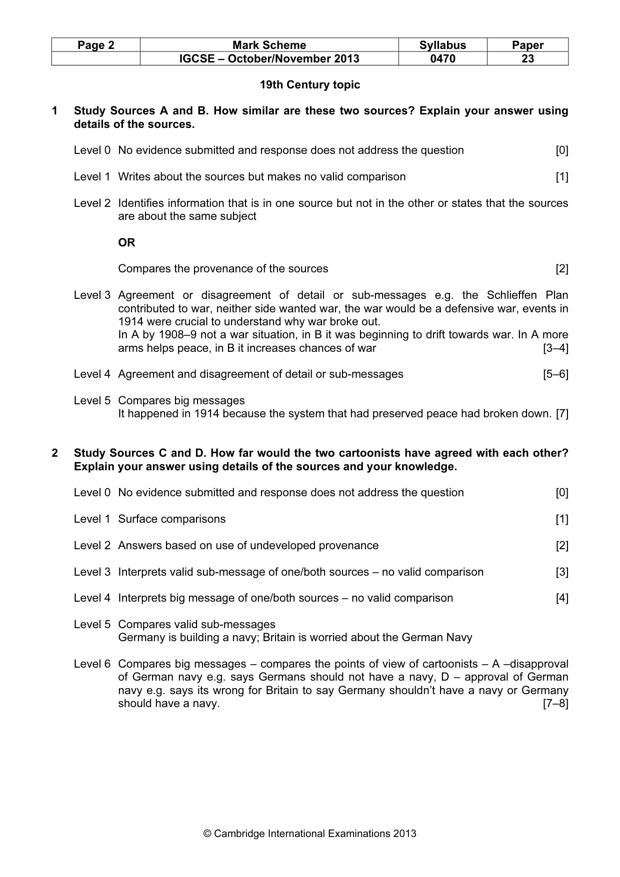 Mark scheme, page 2 of 7
