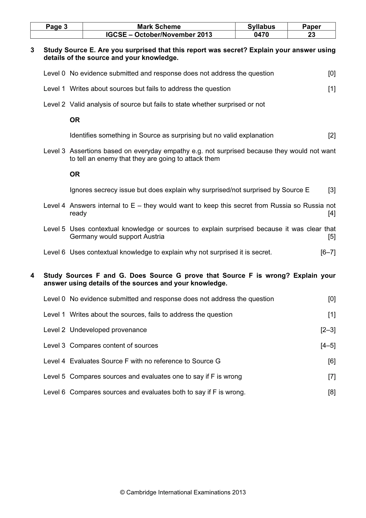 Mark scheme, page 3 of 7