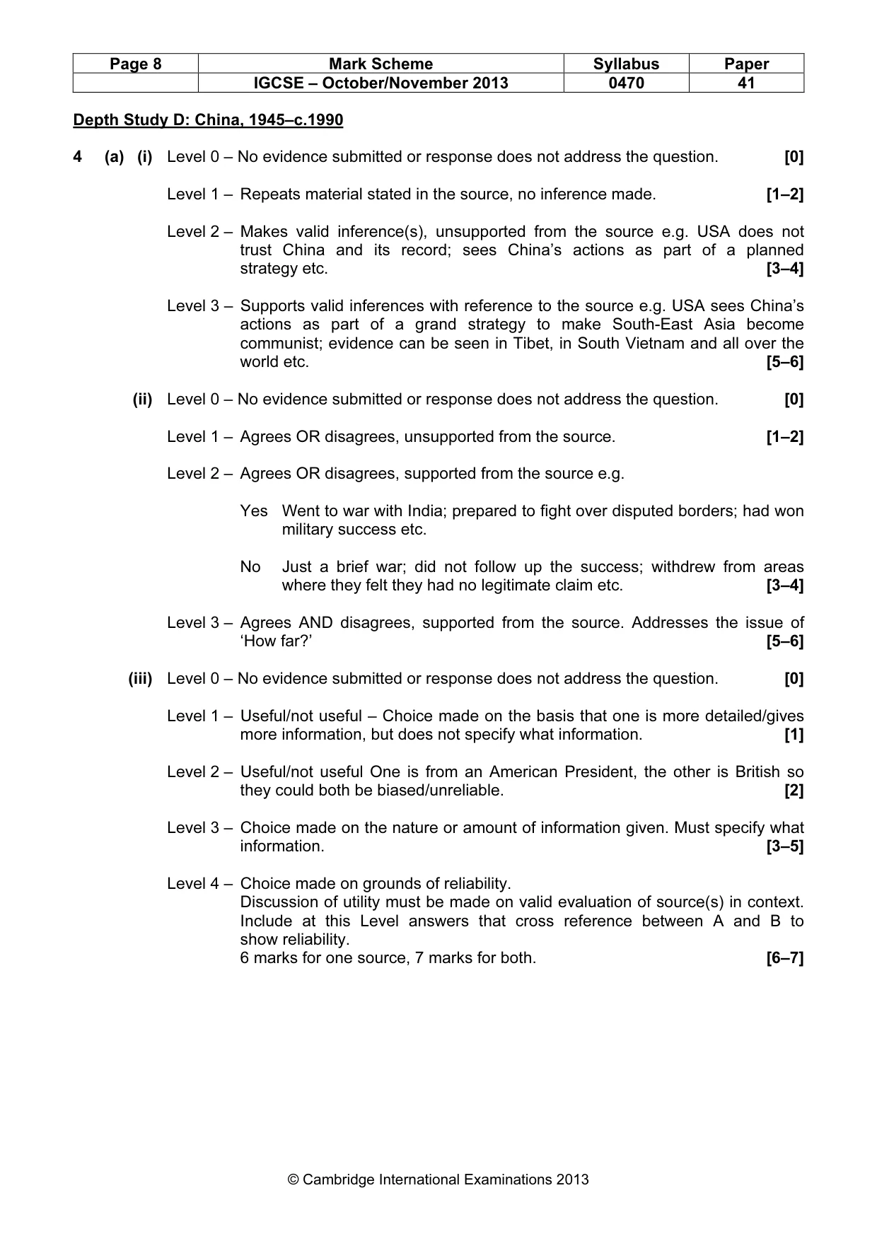 Mark scheme, page 8 of 17