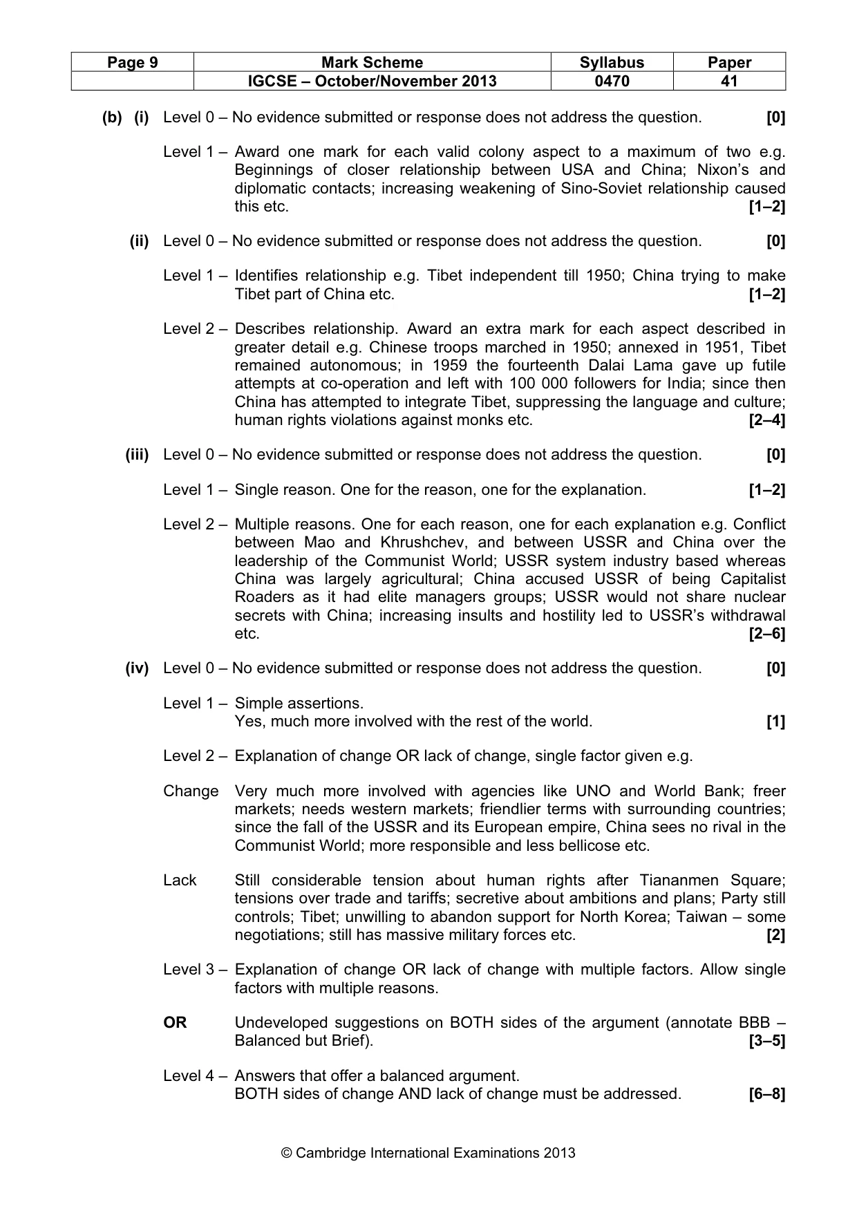 Mark scheme, page 9 of 17