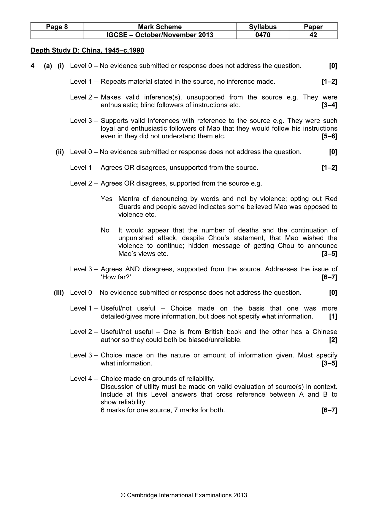 Mark scheme, page 8 of 17