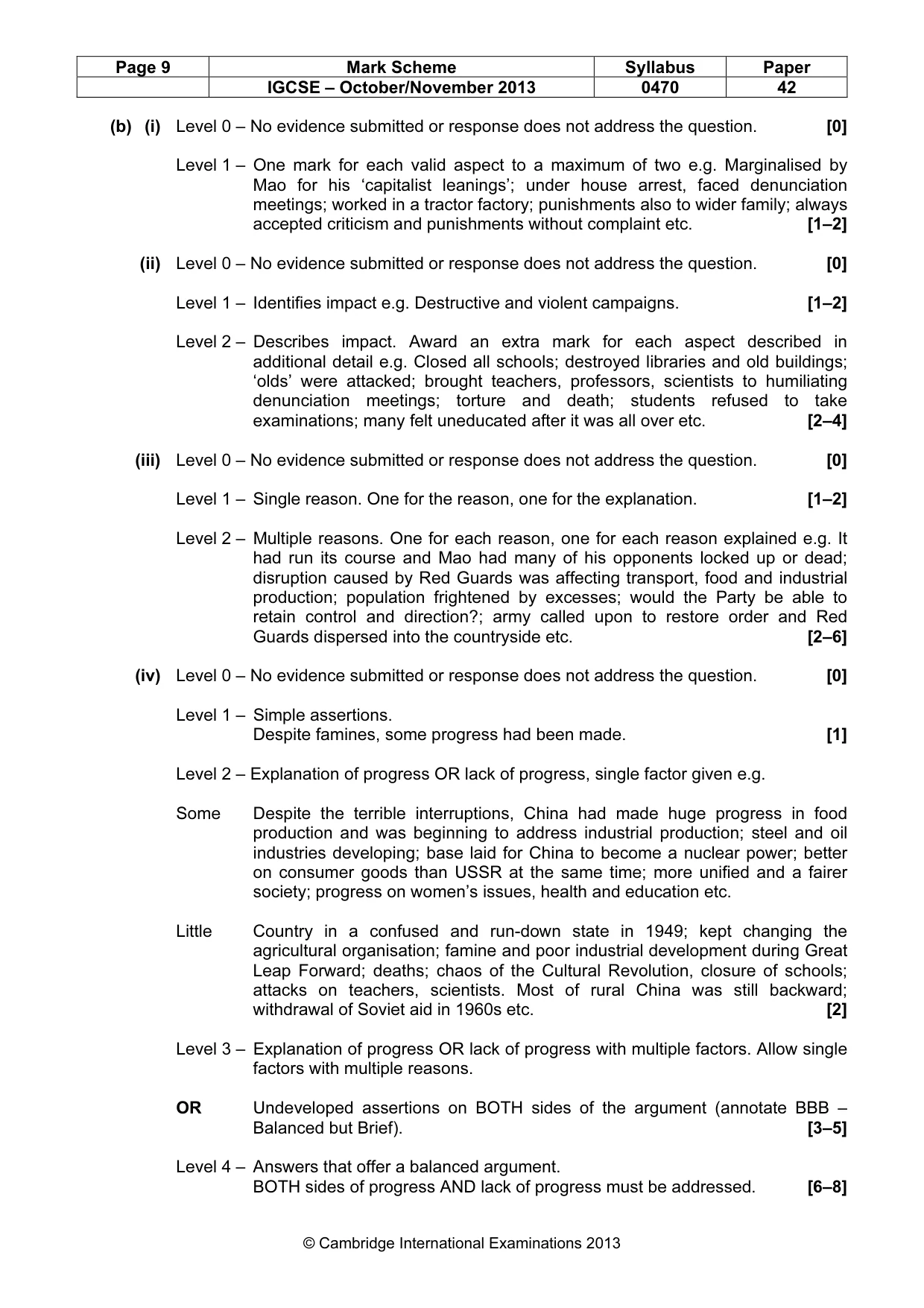 Mark scheme, page 9 of 17