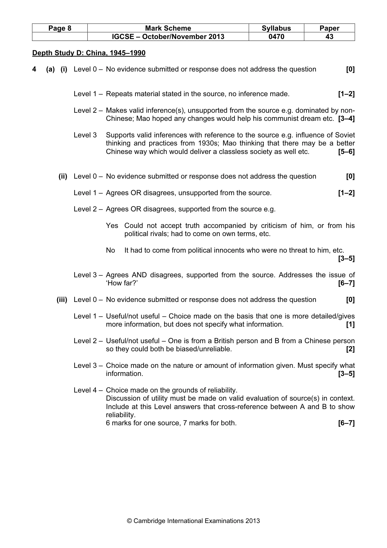 Mark scheme, page 8 of 19