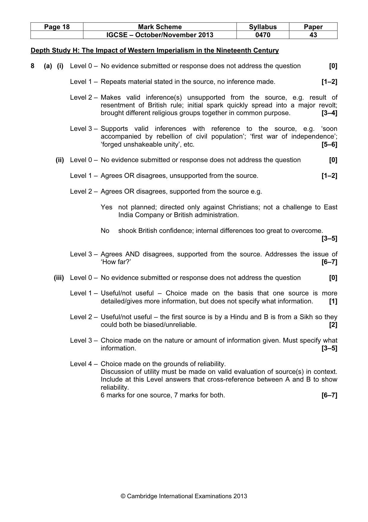 Mark scheme, page 18 of 19