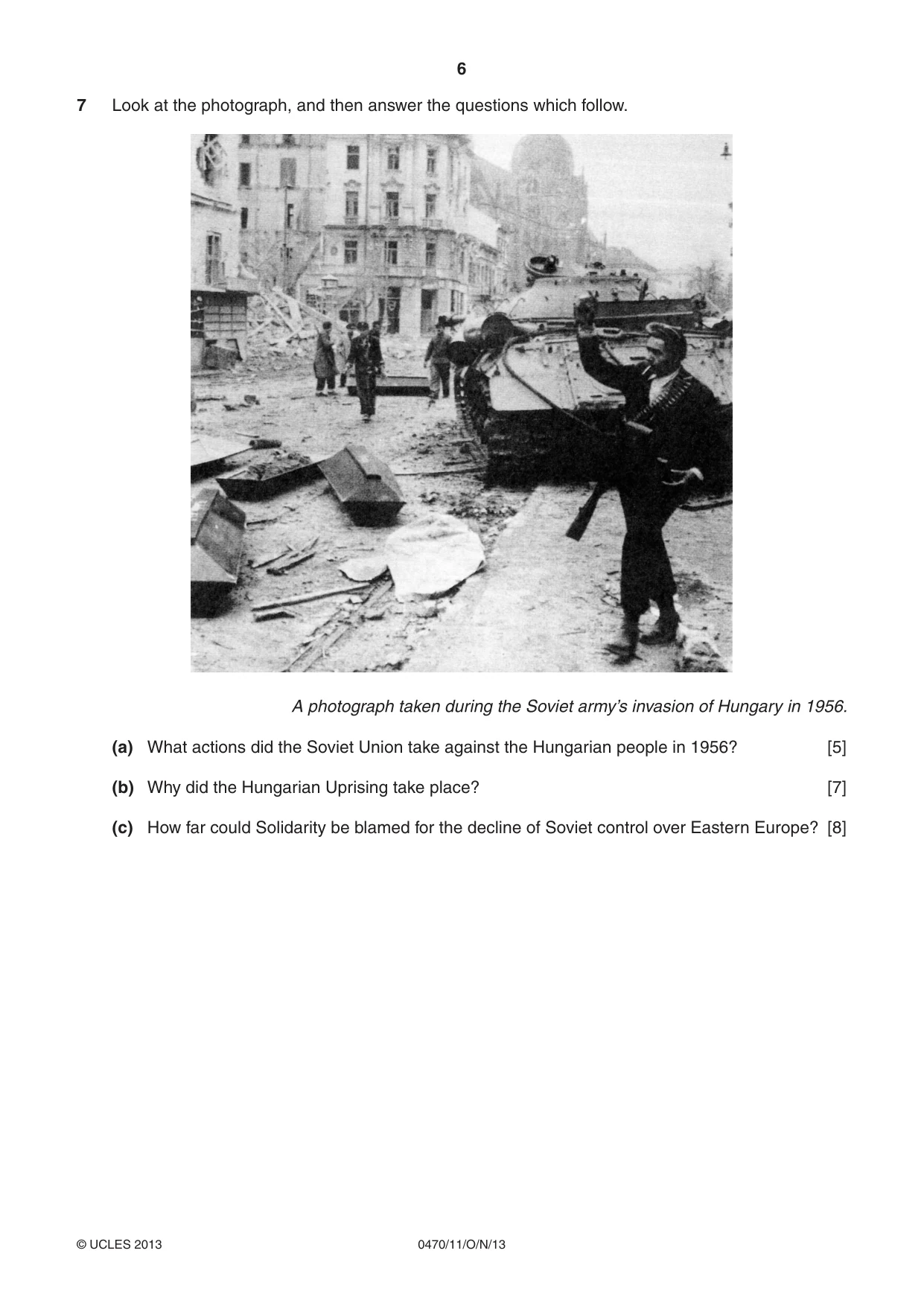 Cambridge IGCSE History 0470 2013 Oct/Nov Paper 1 · Variant 1 question paper, page 6 of 20