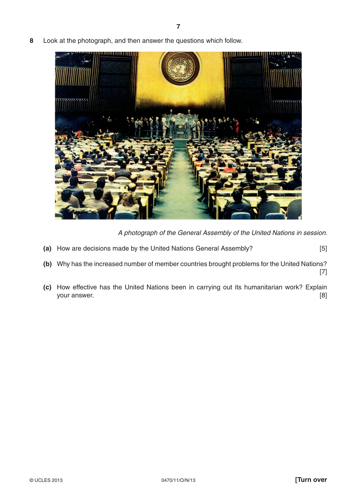 Cambridge IGCSE History 0470 2013 Oct/Nov Paper 1 · Variant 1 question paper, page 7 of 20