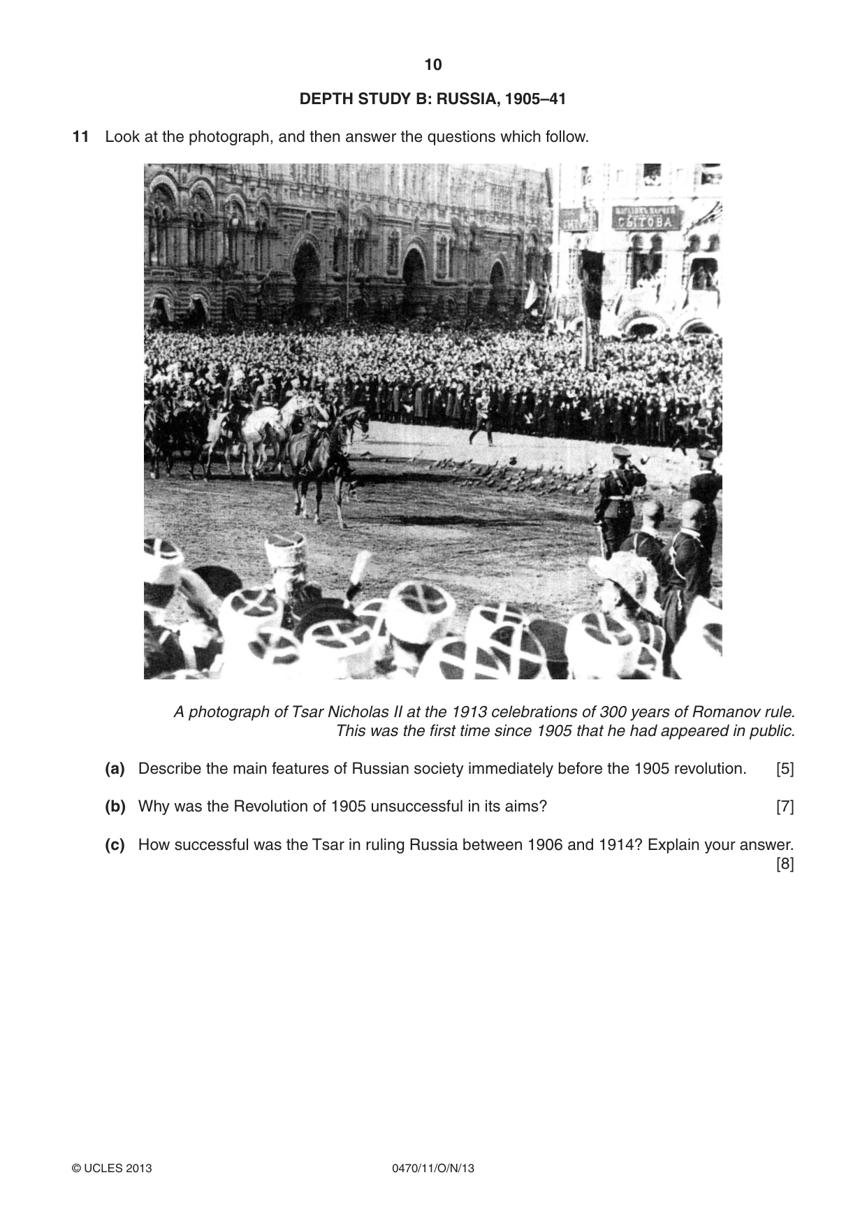 Cambridge IGCSE History 0470 2013 Oct/Nov Paper 1 · Variant 1 question paper, page 10 of 20