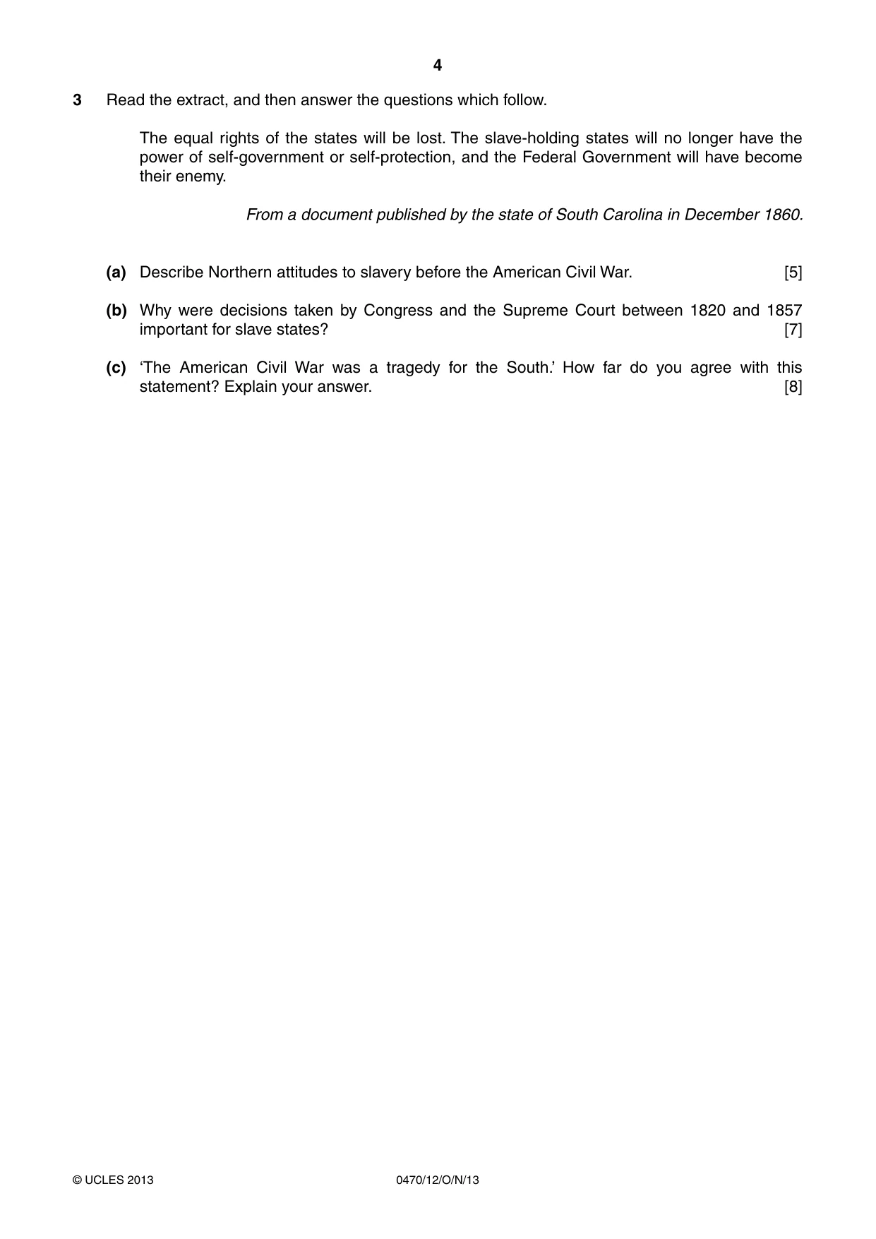 Cambridge IGCSE History 0470 2013 Oct/Nov Paper 1 · Variant 2 question paper, page 4 of 24