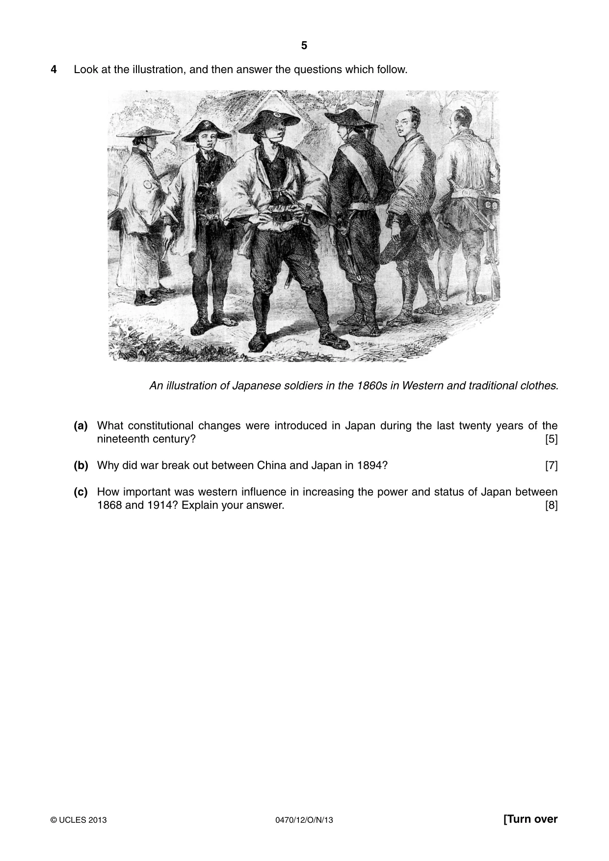 Cambridge IGCSE History 0470 2013 Oct/Nov Paper 1 · Variant 2 question paper, page 5 of 24