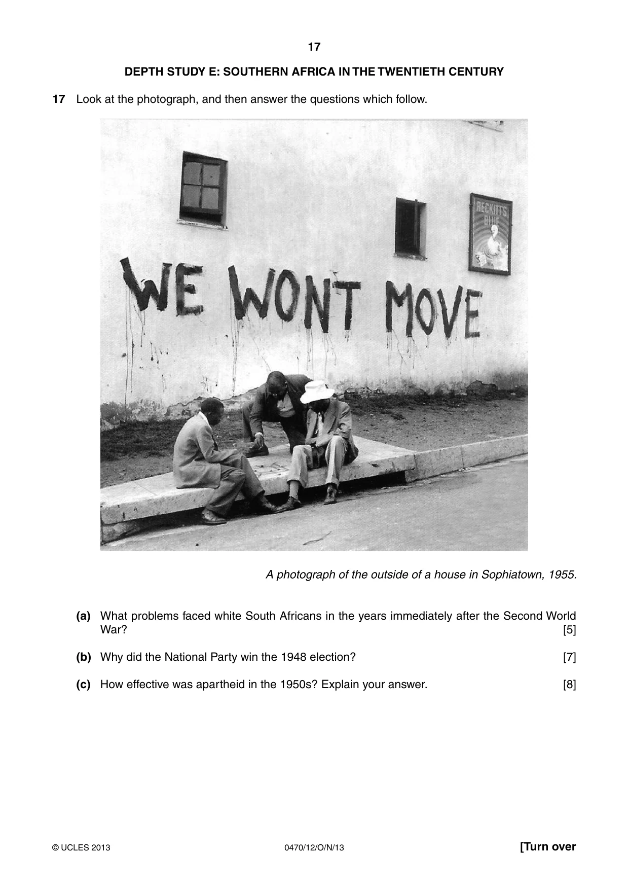 Cambridge IGCSE History 0470 2013 Oct/Nov Paper 1 · Variant 2 question paper, page 17 of 24