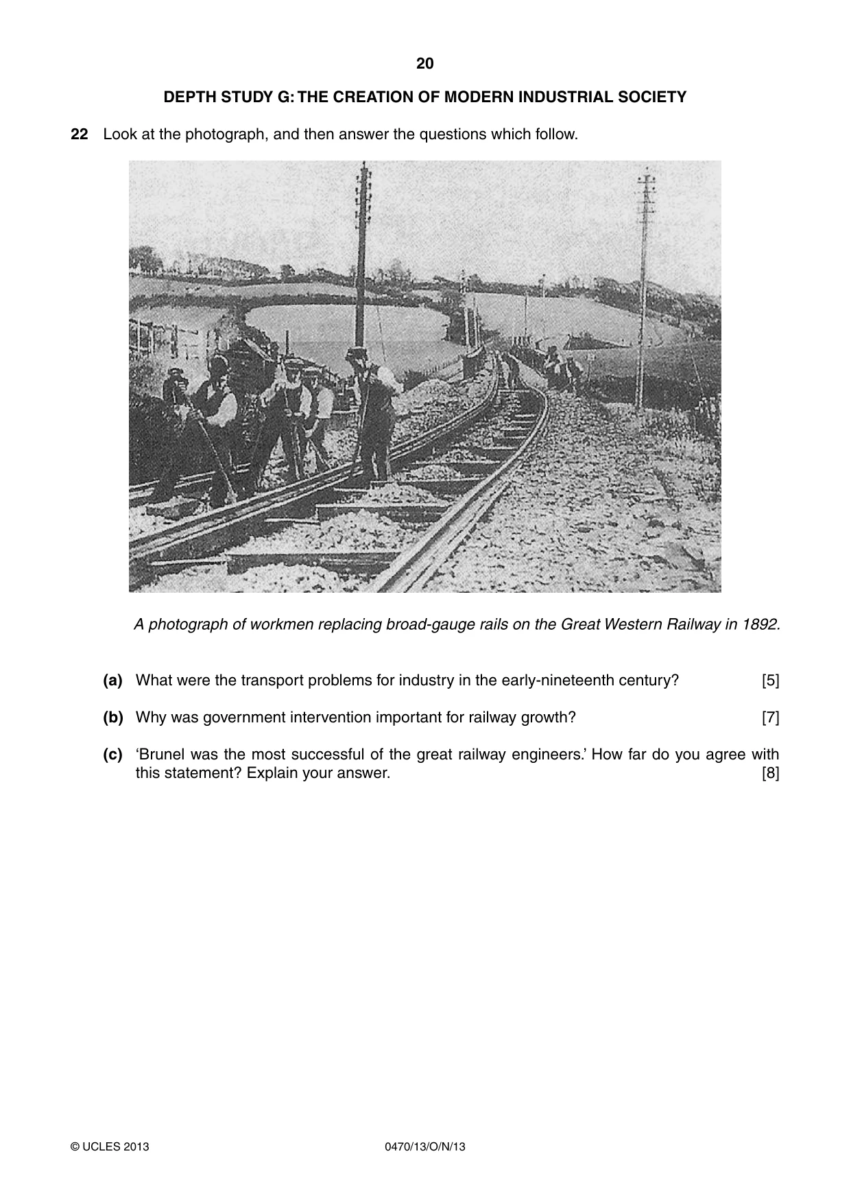 Cambridge IGCSE History 0470 2013 Oct/Nov Paper 1 · Variant 3 question paper, page 20 of 24
