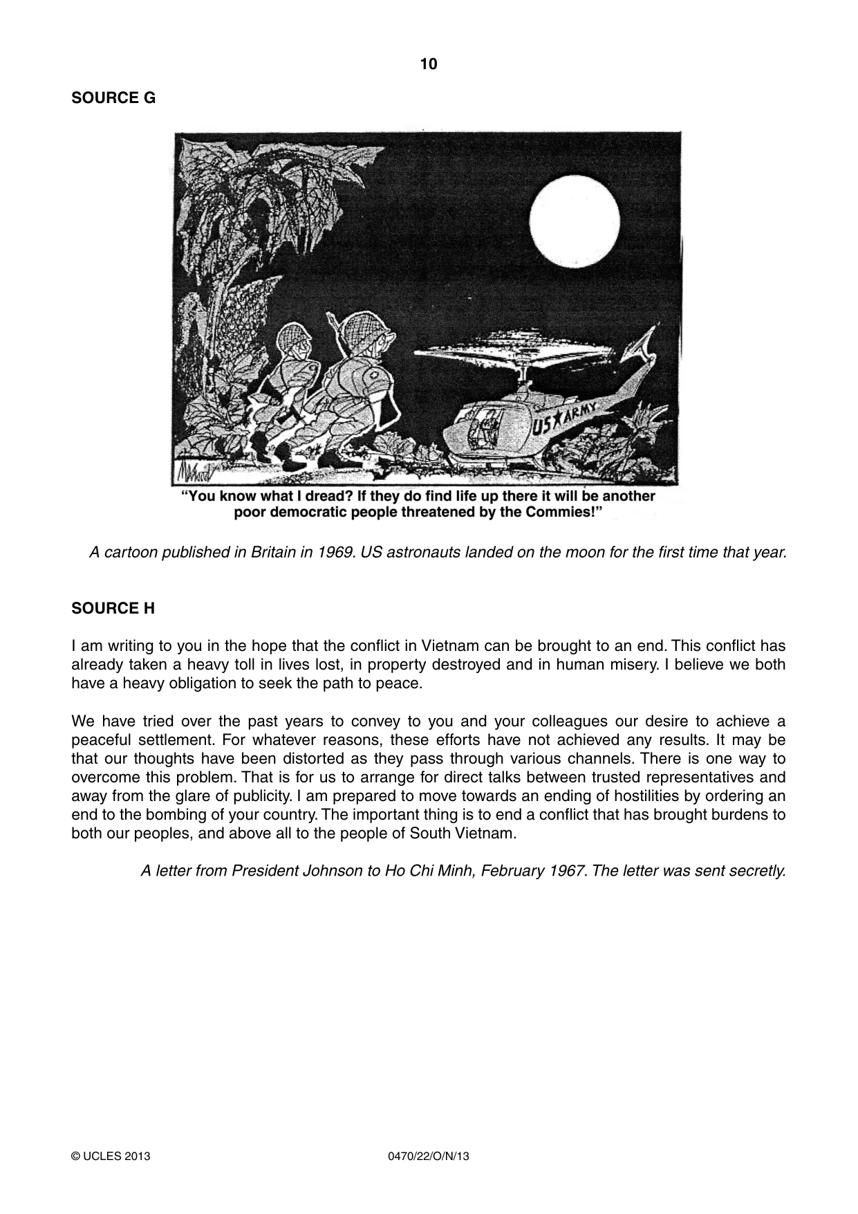 Cambridge IGCSE History 0470 2013 Oct/Nov Paper 2 · Variant 2 question paper, page 10 of 12