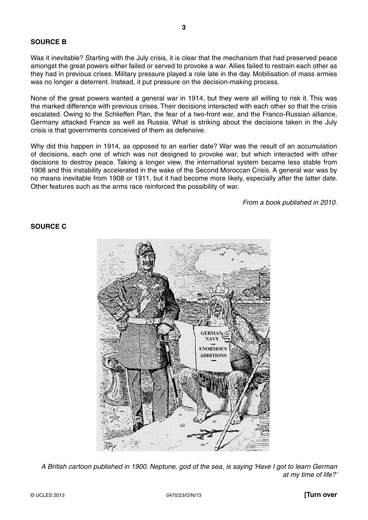 Cambridge IGCSE History 0470 2013 Oct/Nov Paper 2 · Variant 3 question paper, page 3 of 12