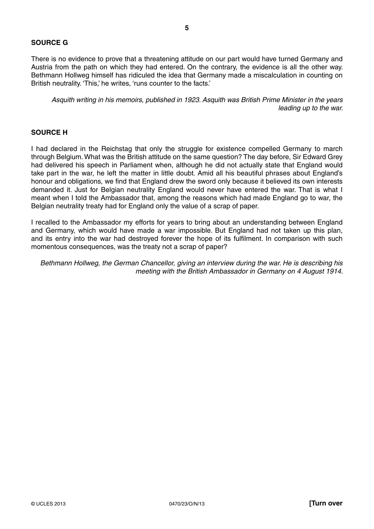 Cambridge IGCSE History 0470 2013 Oct/Nov Paper 2 · Variant 3 question paper, page 5 of 12