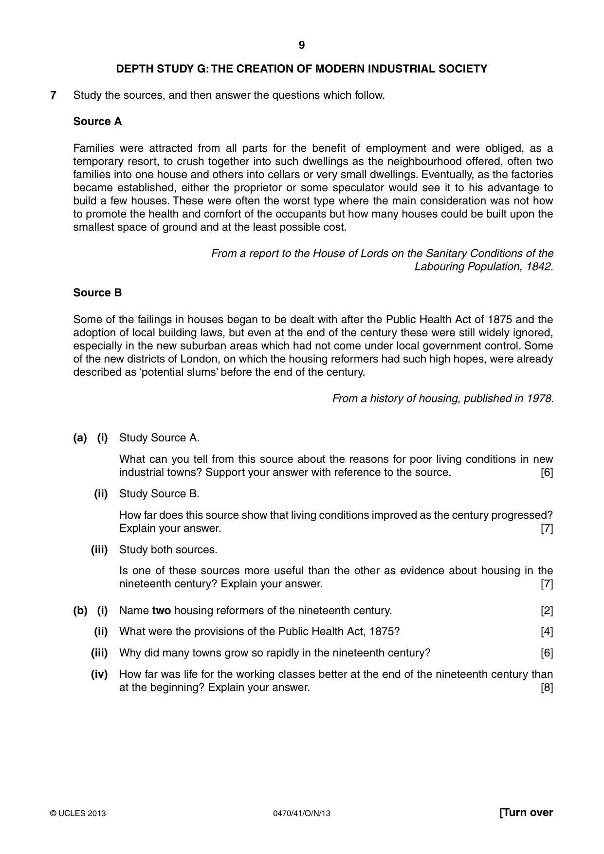 Cambridge IGCSE History 0470 2013 Oct/Nov Paper 4 · Variant 1 question paper, page 9 of 12