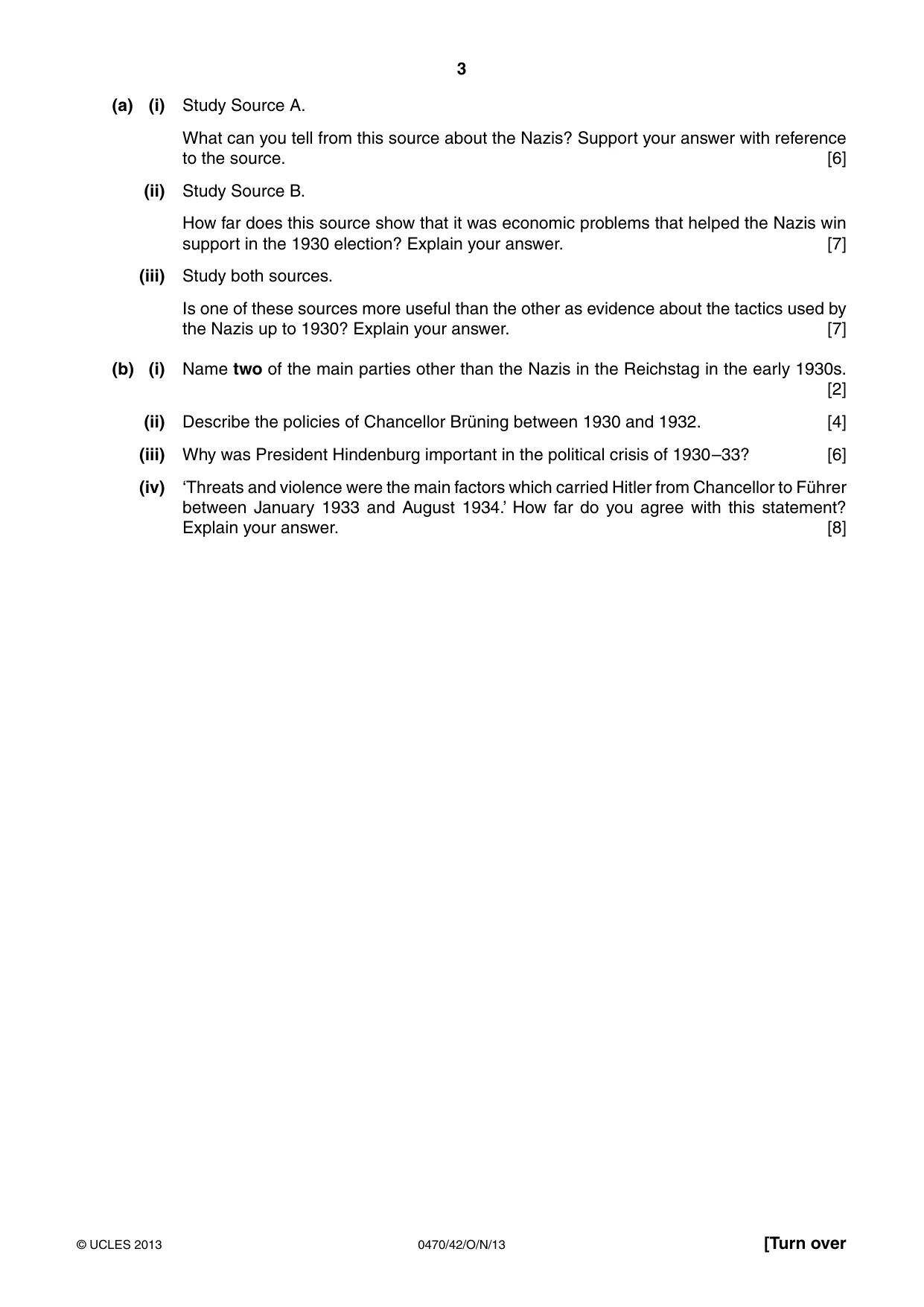 Cambridge IGCSE History 0470 2013 Oct/Nov Paper 4 · Variant 2 question paper, page 3 of 12