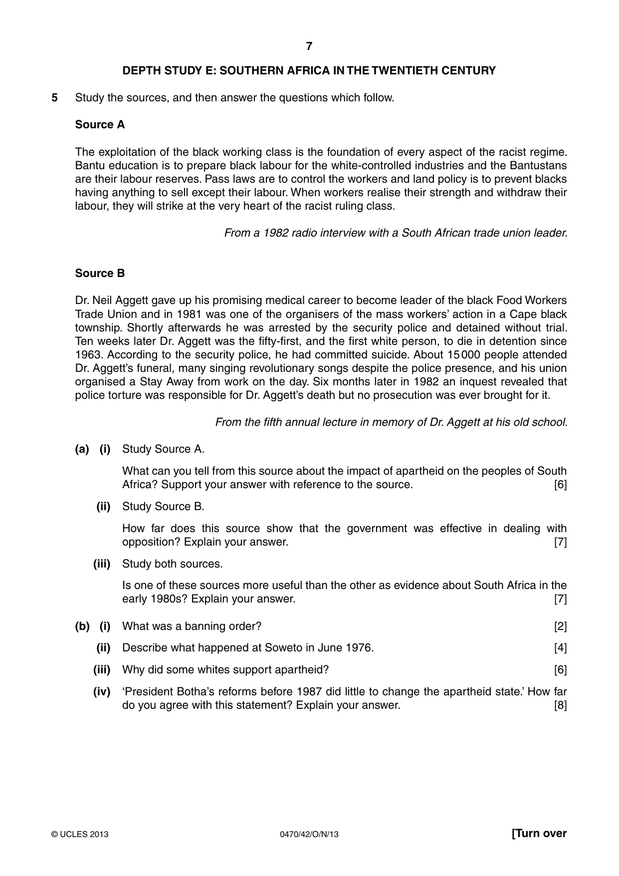 Cambridge IGCSE History 0470 2013 Oct/Nov Paper 4 · Variant 2 question paper, page 7 of 12