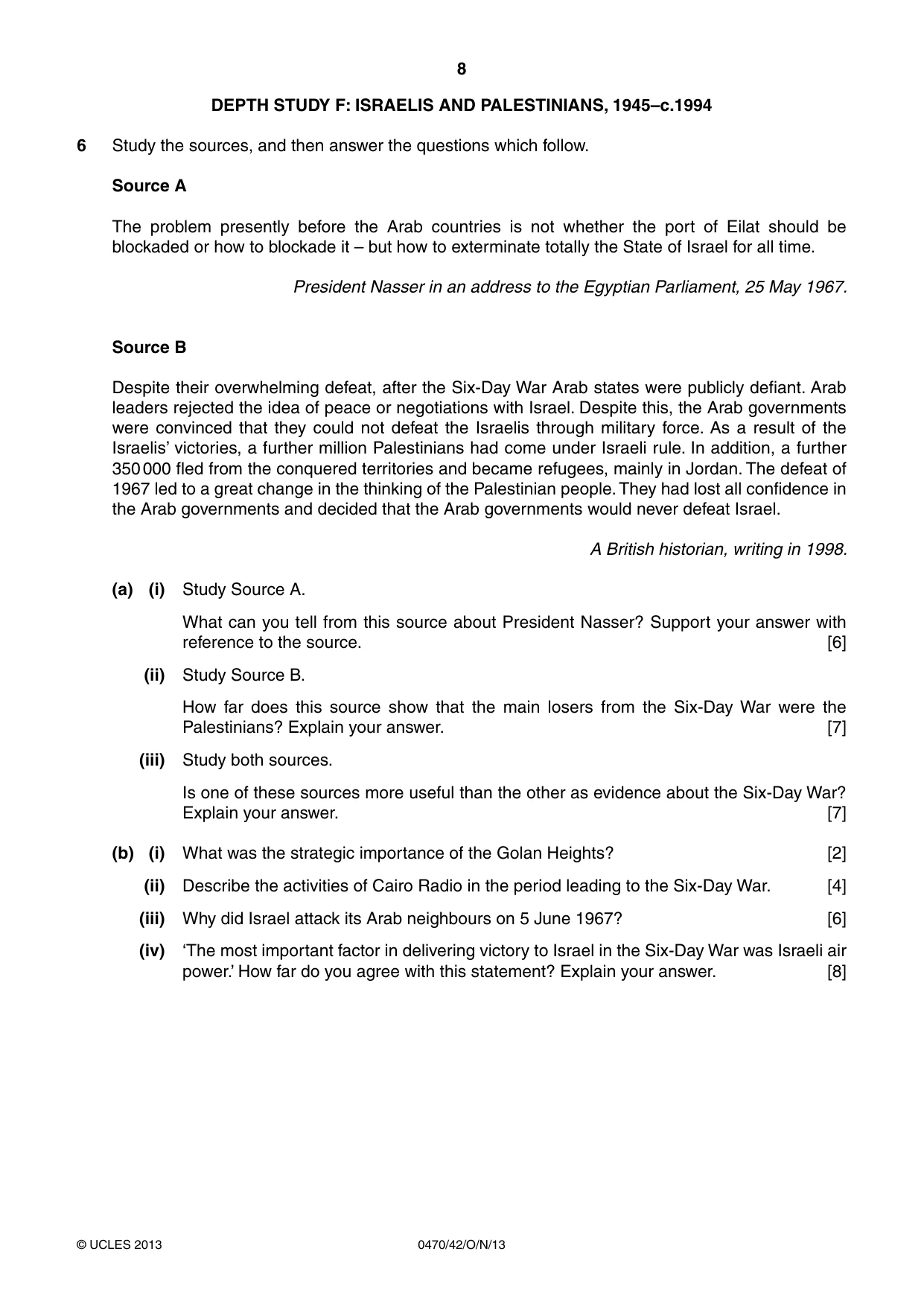 Cambridge IGCSE History 0470 2013 Oct/Nov Paper 4 · Variant 2 question paper, page 8 of 12