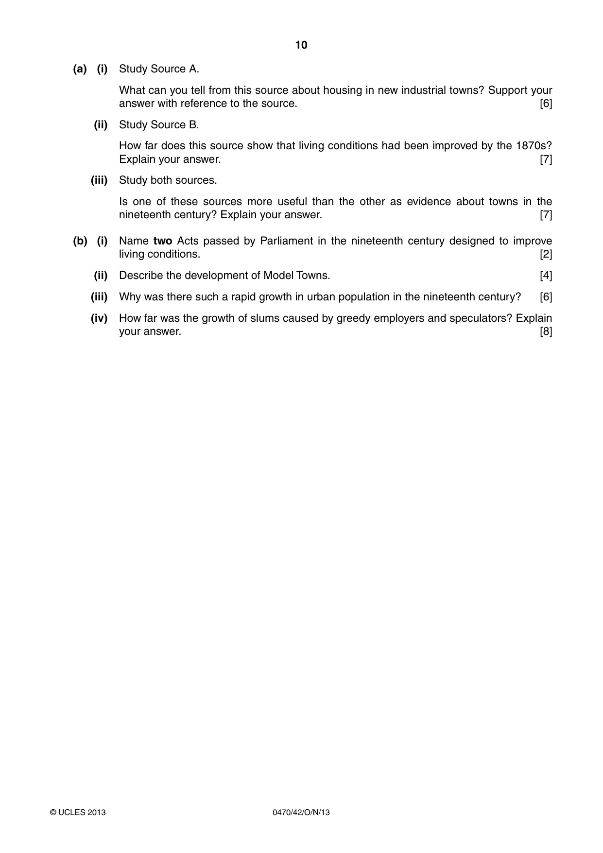 Cambridge IGCSE History 0470 2013 Oct/Nov Paper 4 · Variant 2 question paper, page 10 of 12