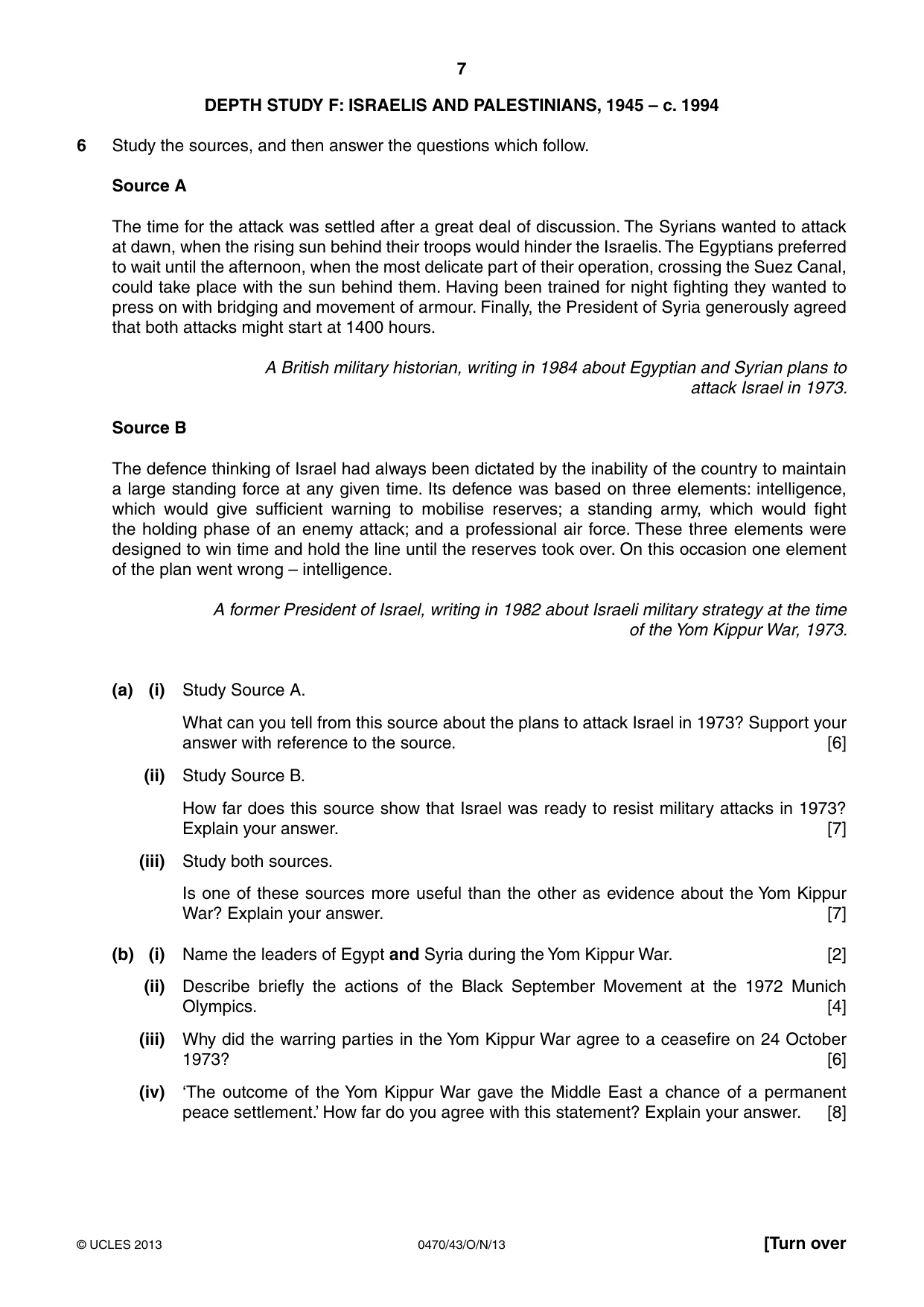 Cambridge IGCSE History 0470 2013 Oct/Nov Paper 4 · Variant 3 question paper, page 7 of 12
