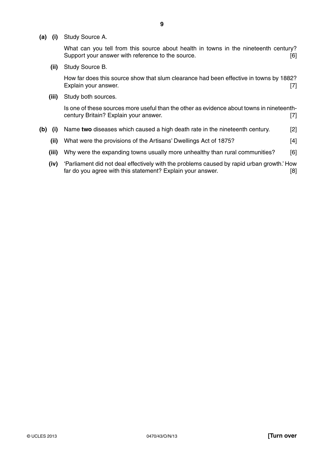 Cambridge IGCSE History 0470 2013 Oct/Nov Paper 4 · Variant 3 question paper, page 9 of 12