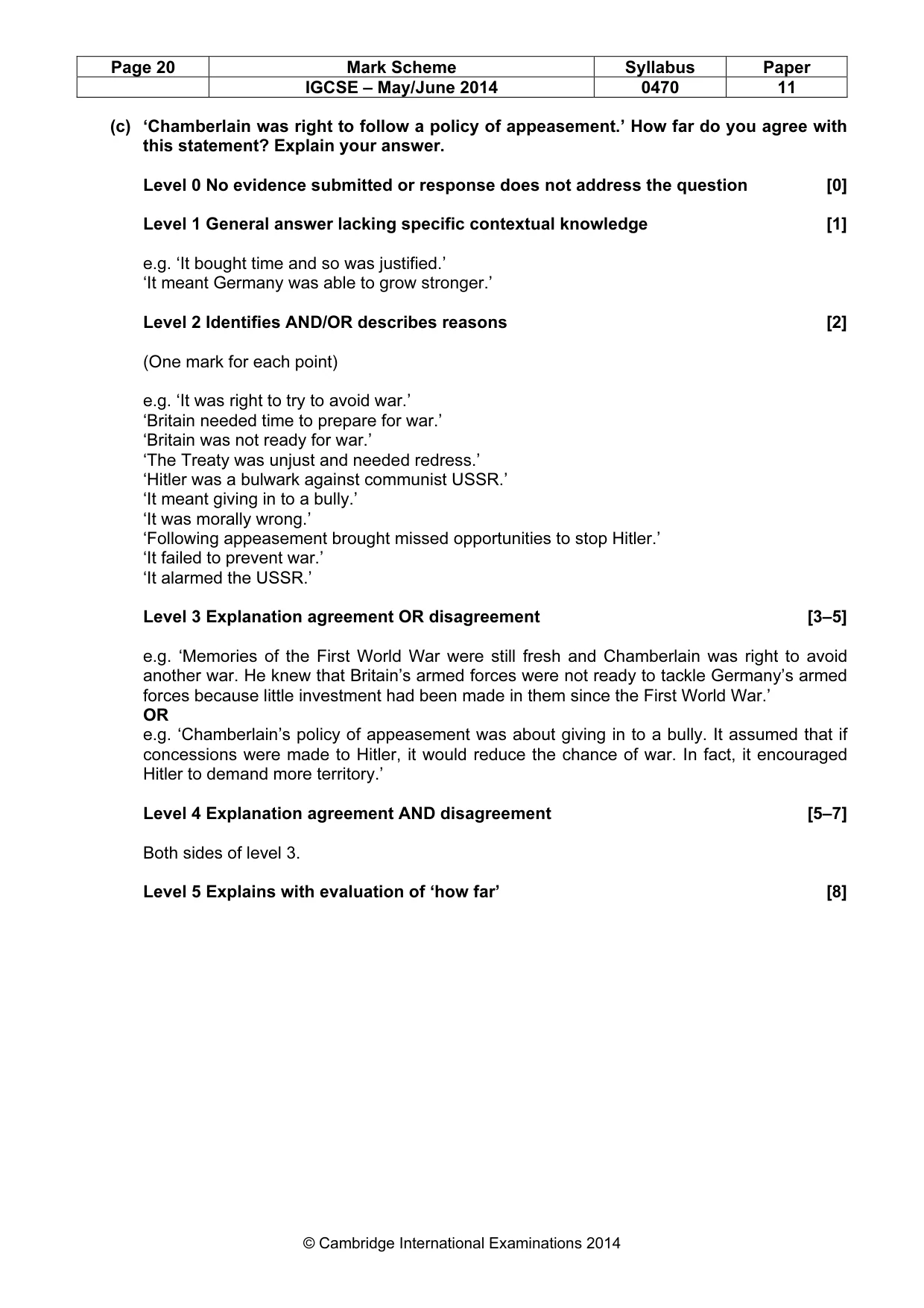 Mark scheme, page 20 of 77