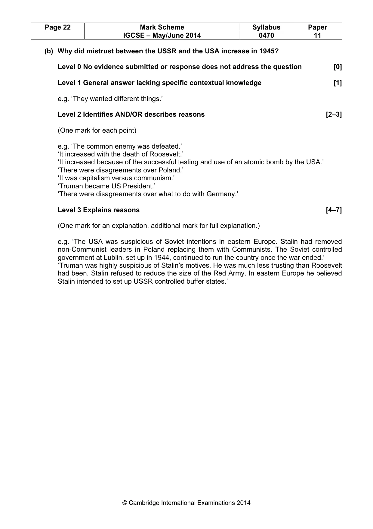 Mark scheme, page 22 of 77
