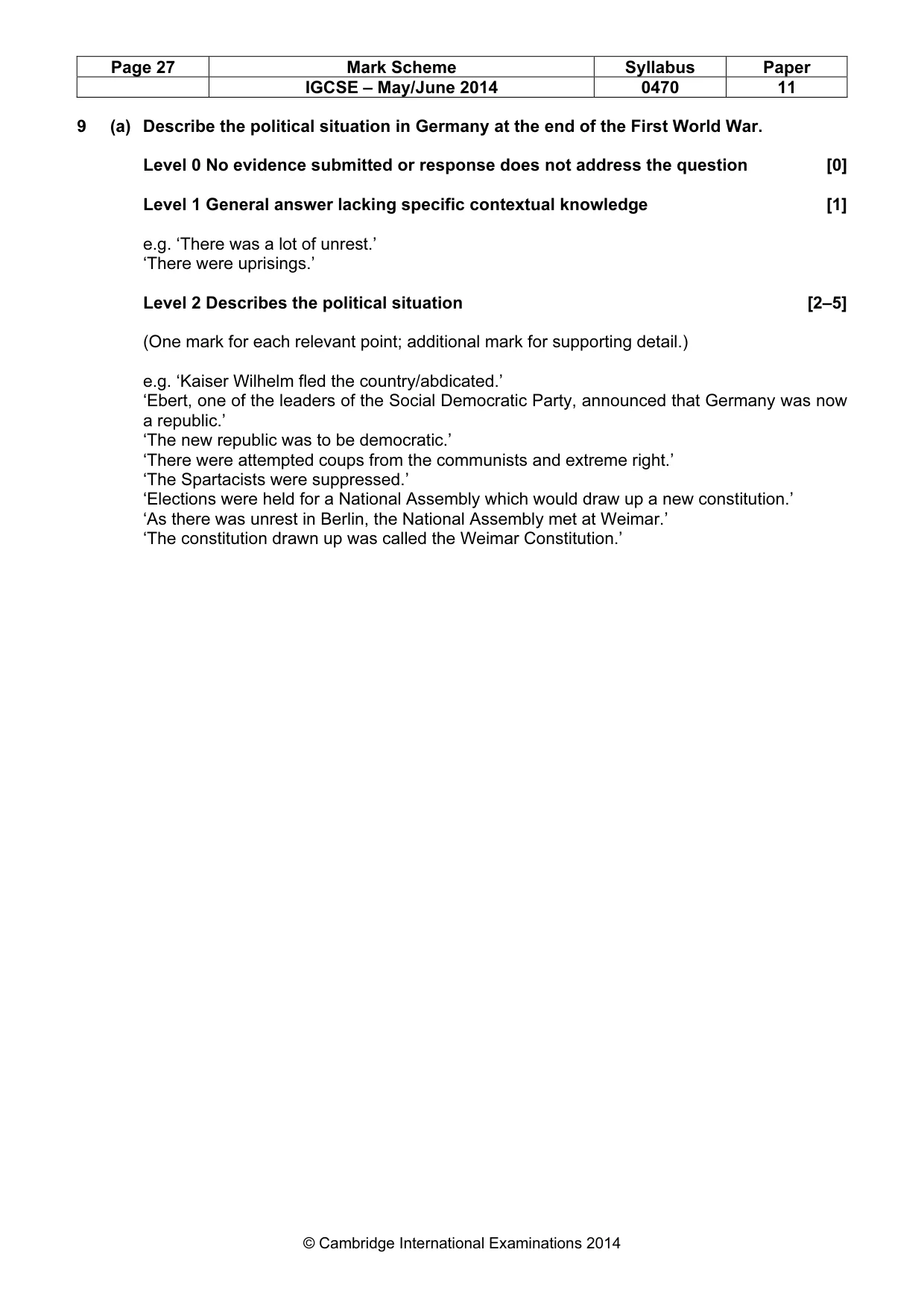 Mark scheme, page 27 of 77