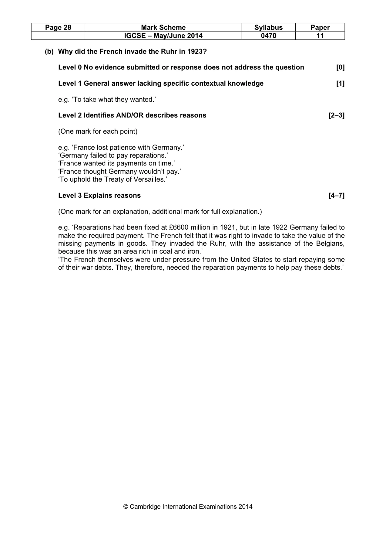 Mark scheme, page 28 of 77