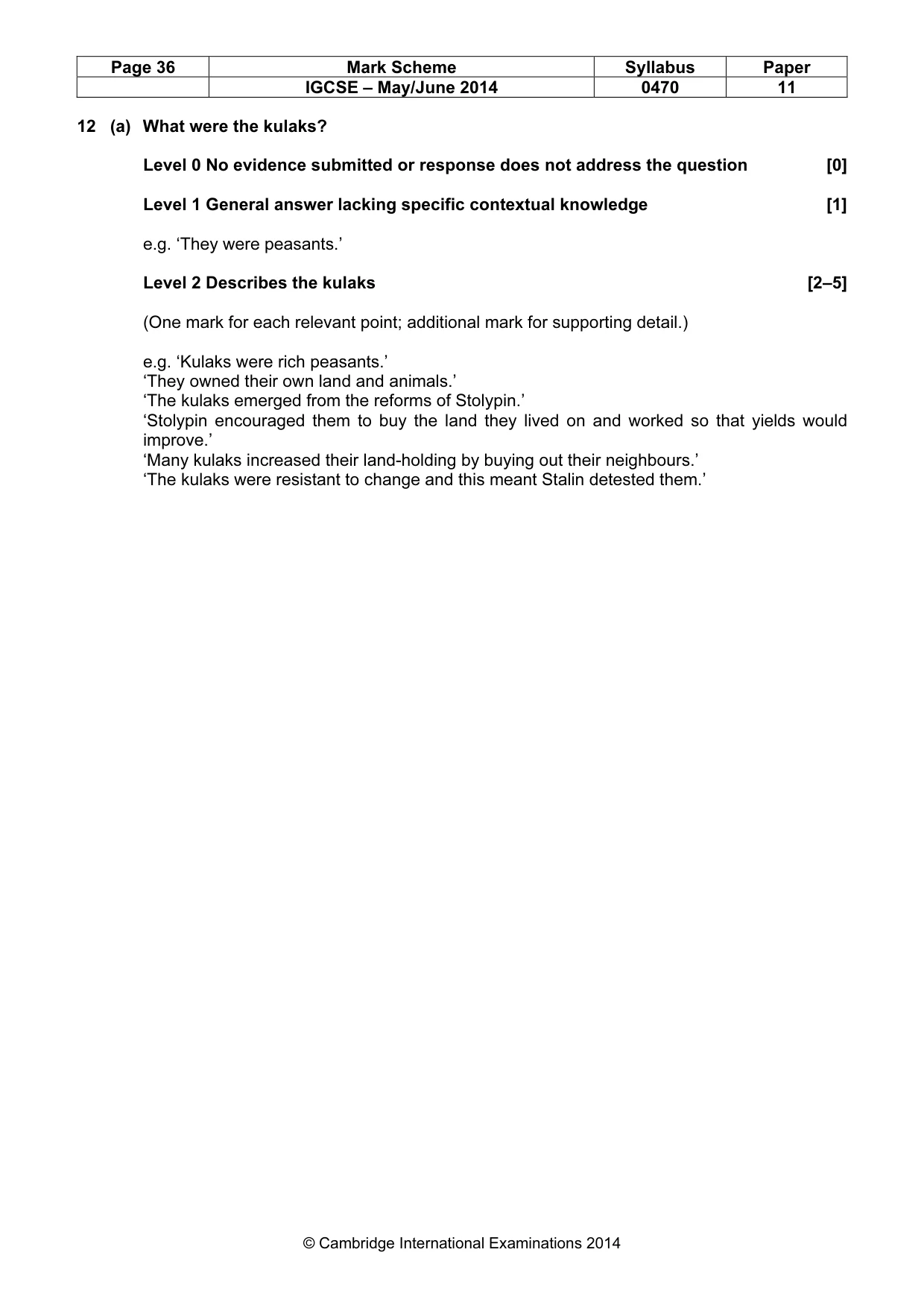 Mark scheme, page 36 of 77