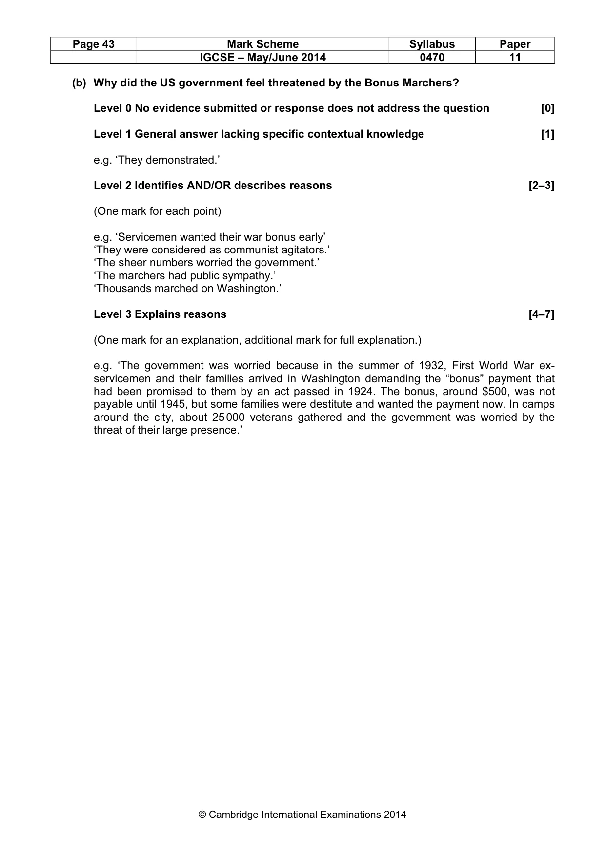 Mark scheme, page 43 of 77