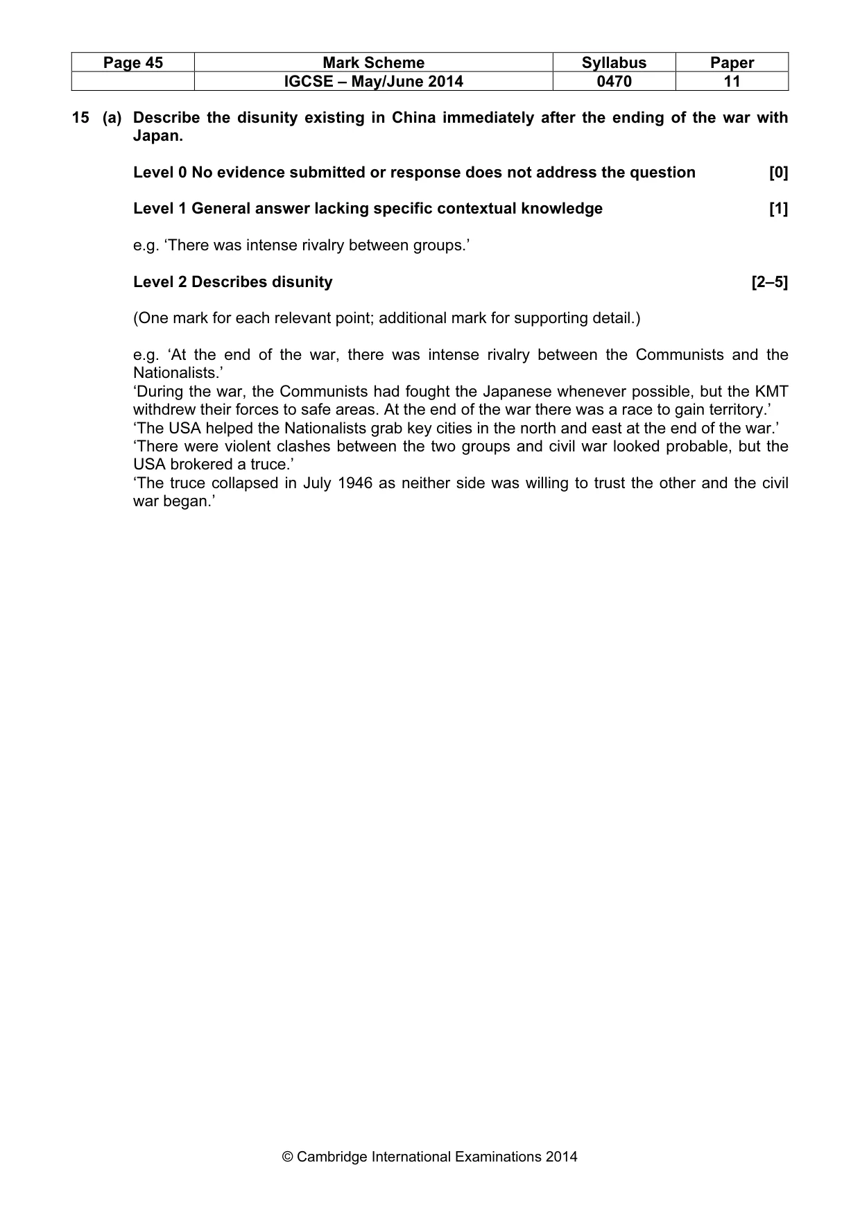 Mark scheme, page 45 of 77