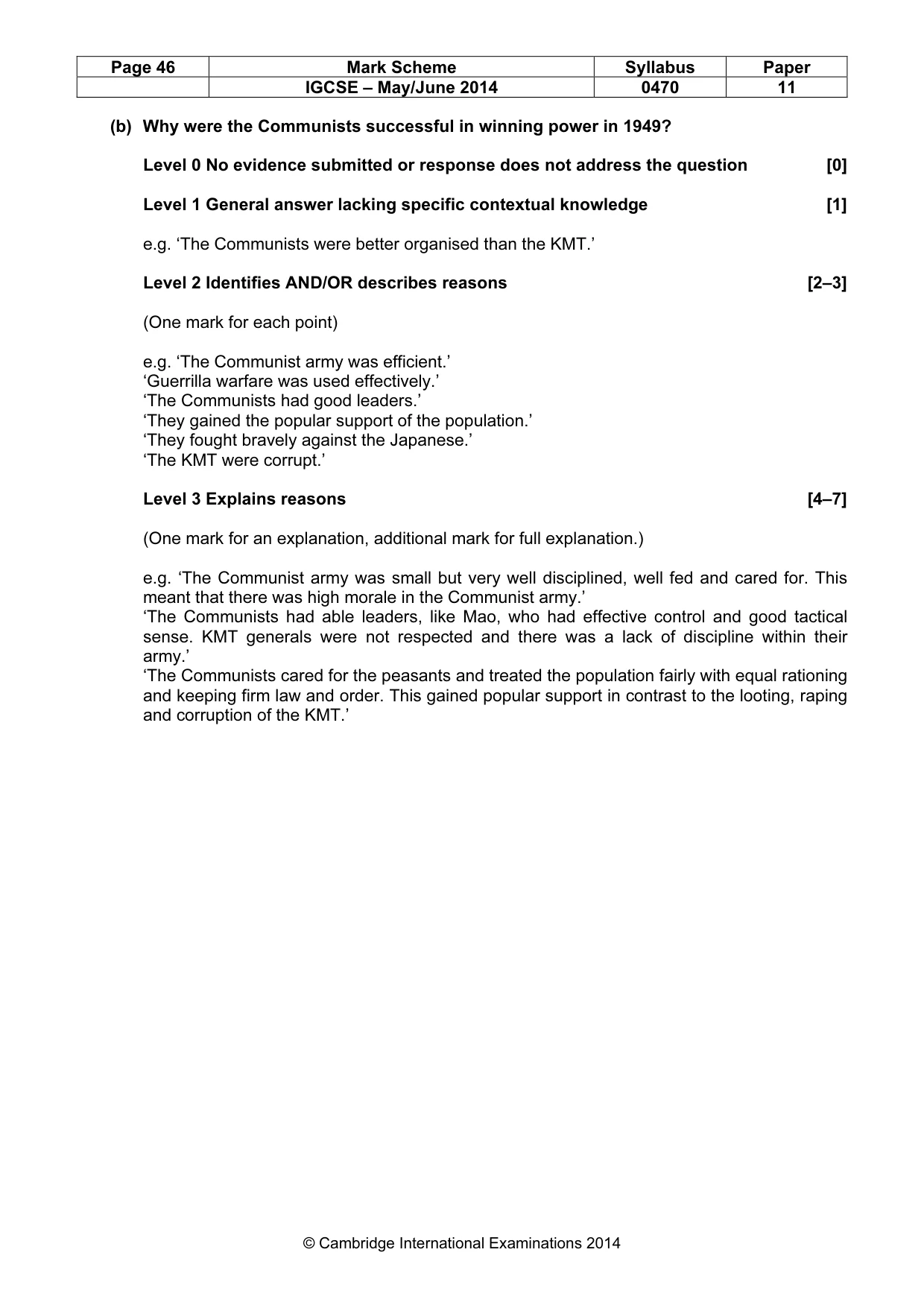 Mark scheme, page 46 of 77