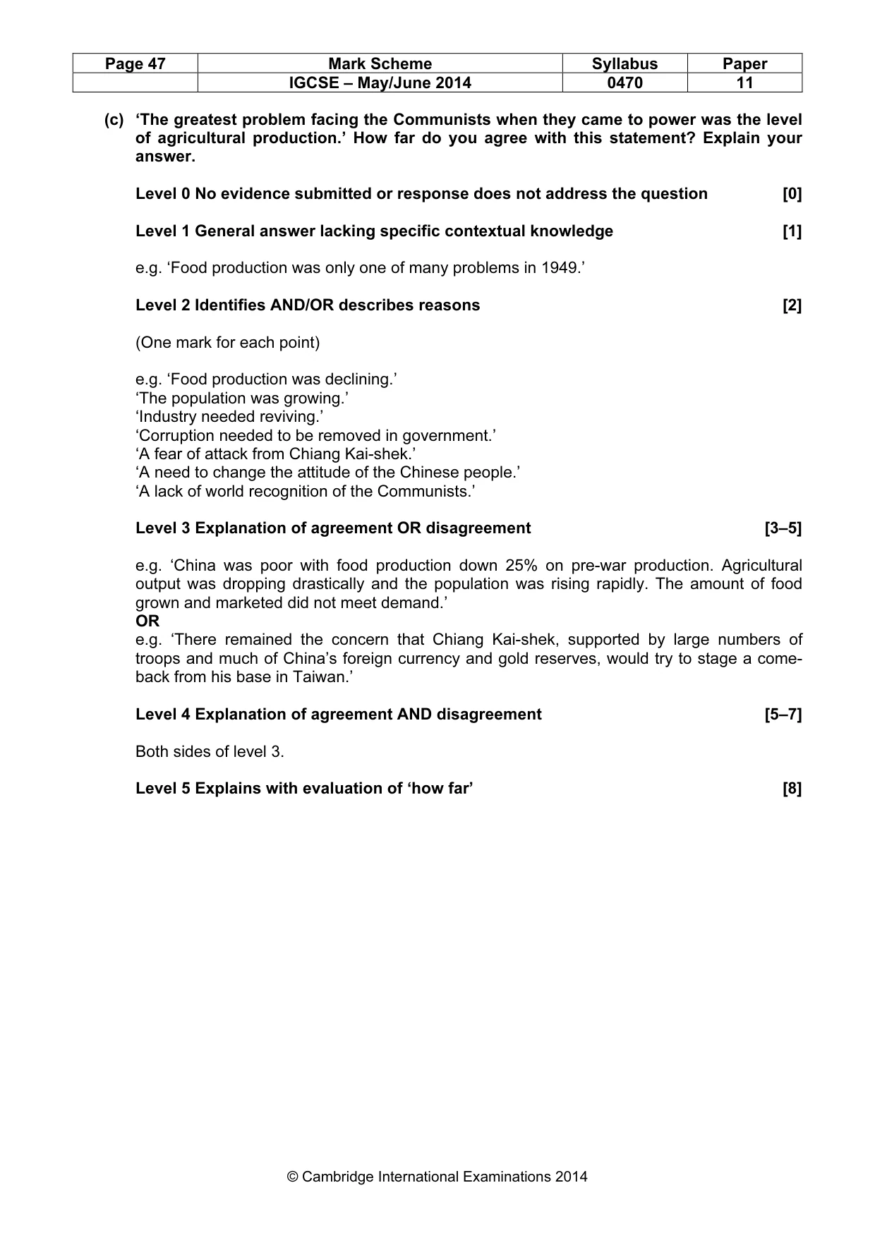 Mark scheme, page 47 of 77