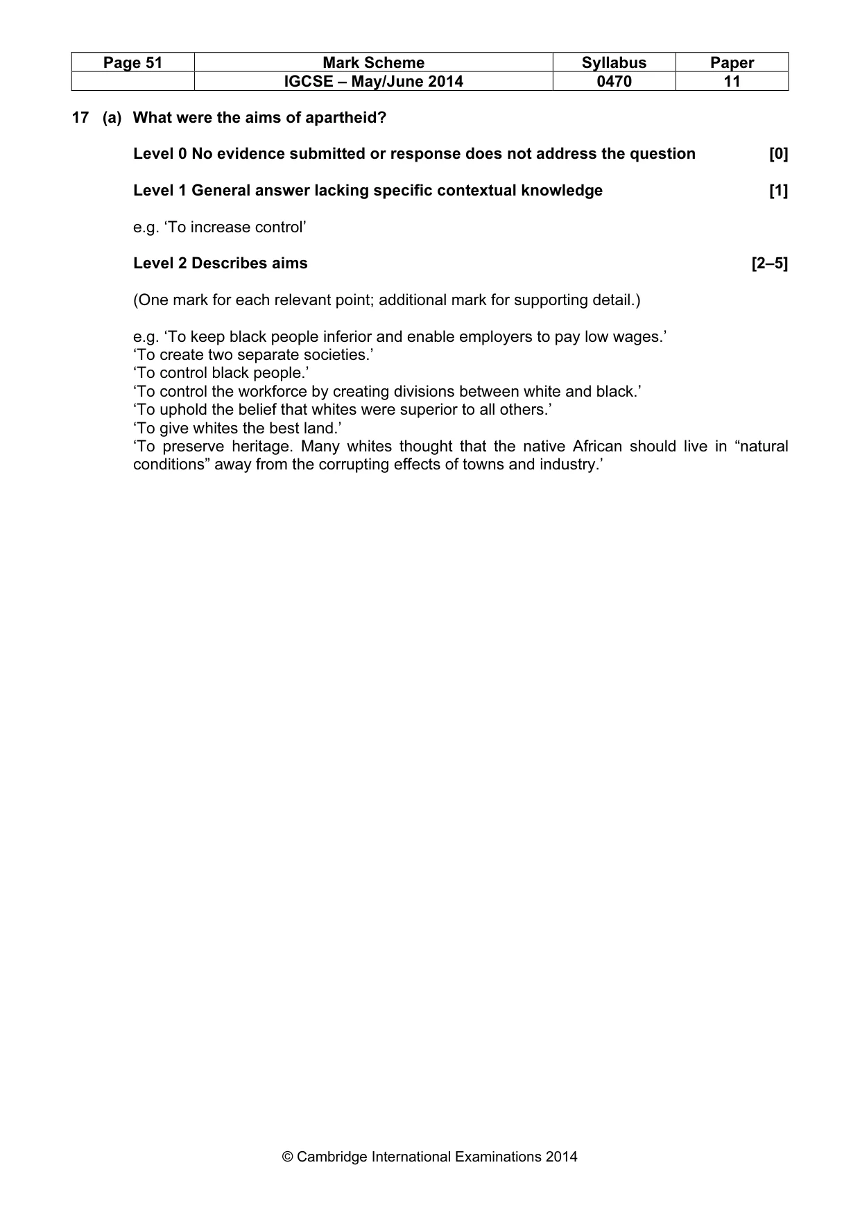 Mark scheme, page 51 of 77