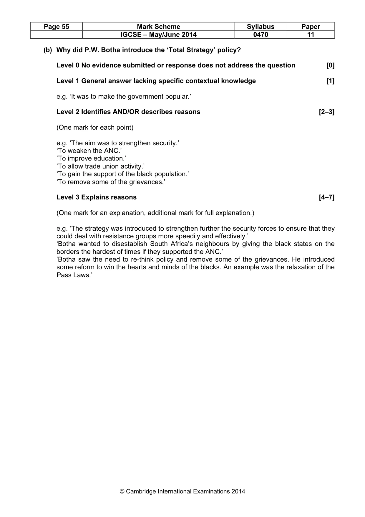 Mark scheme, page 55 of 77