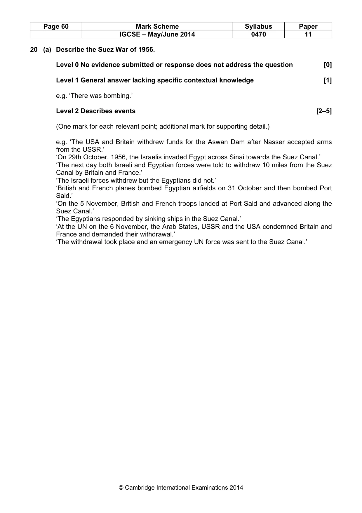 Mark scheme, page 60 of 77