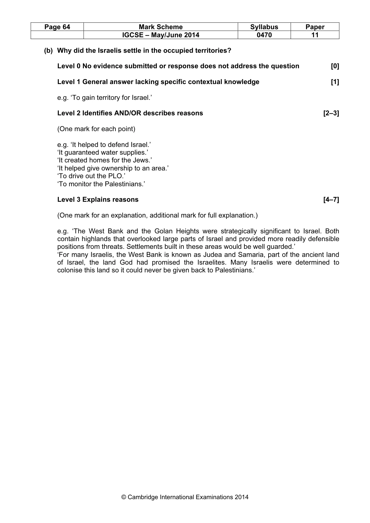 Mark scheme, page 64 of 77