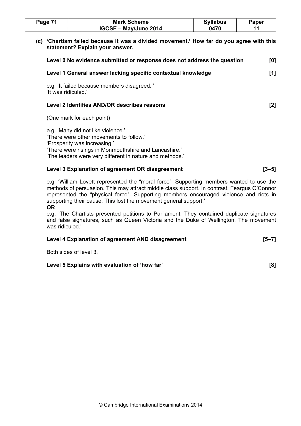 Mark scheme, page 71 of 77